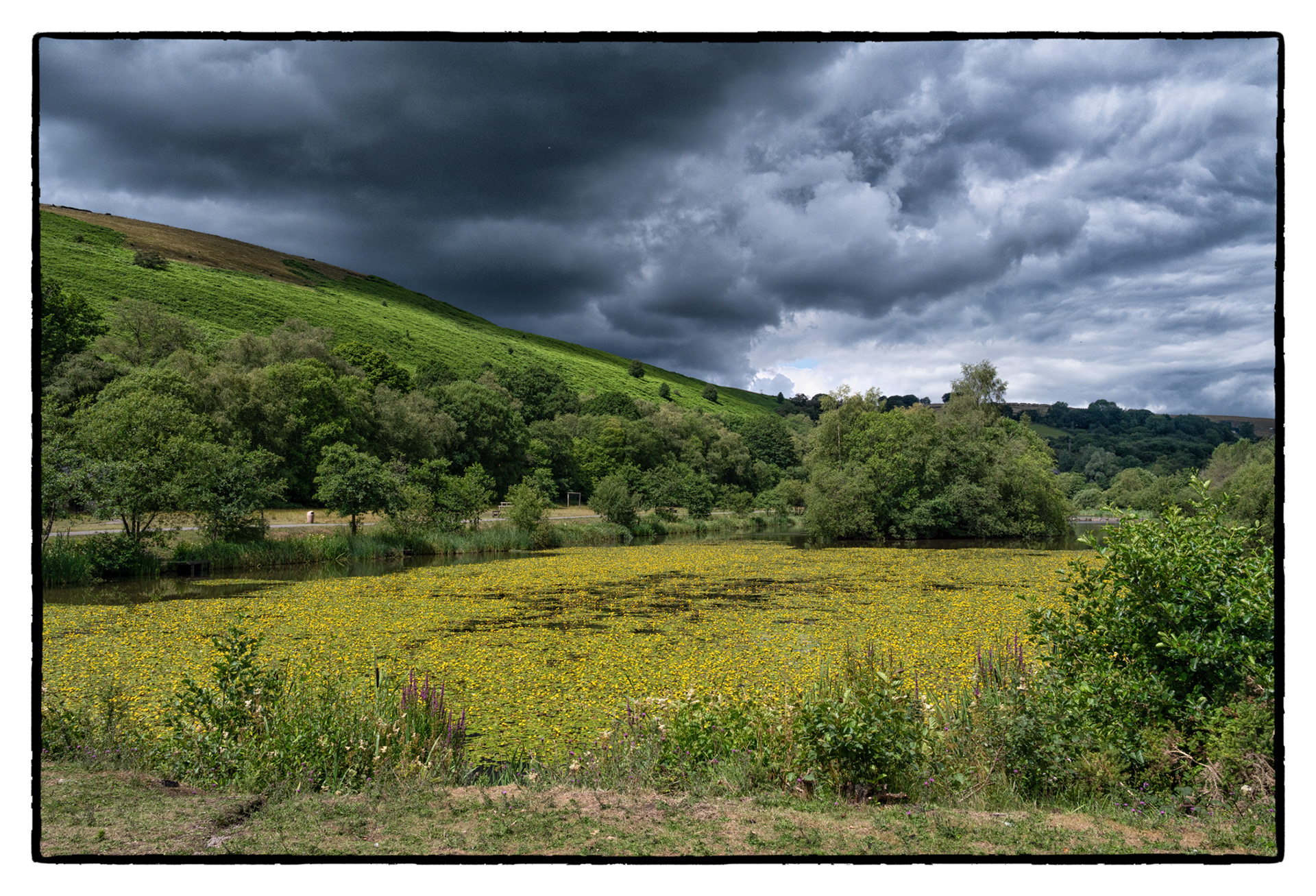 Stormy sky over Parc Cwm Darran, Deri, South Wales.