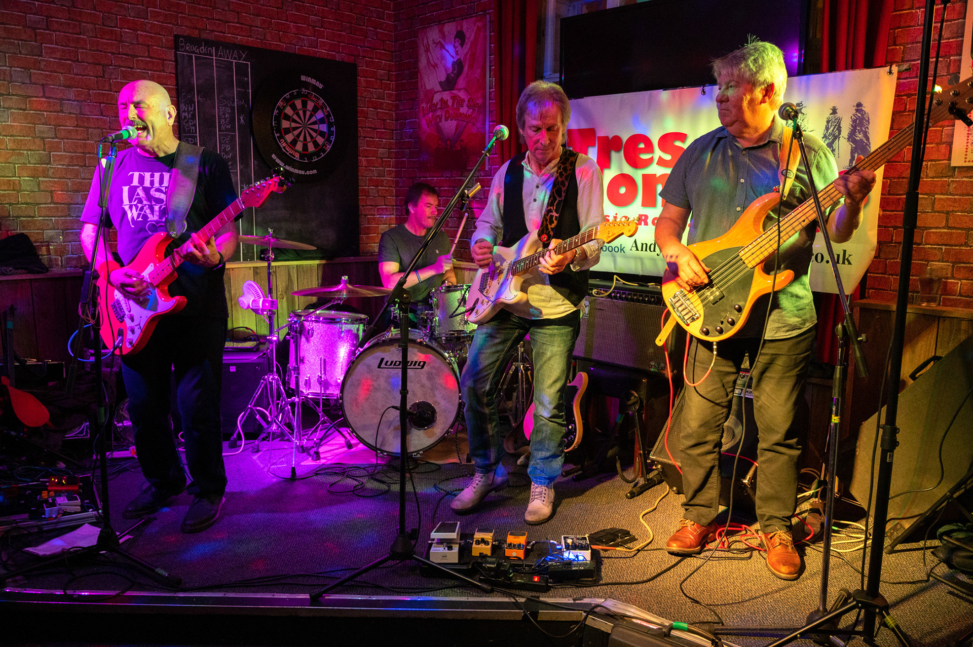 Rock, blues and soul band Tres Hombres perform at The New Brogden Public House, Porthcawl, 9/11/19