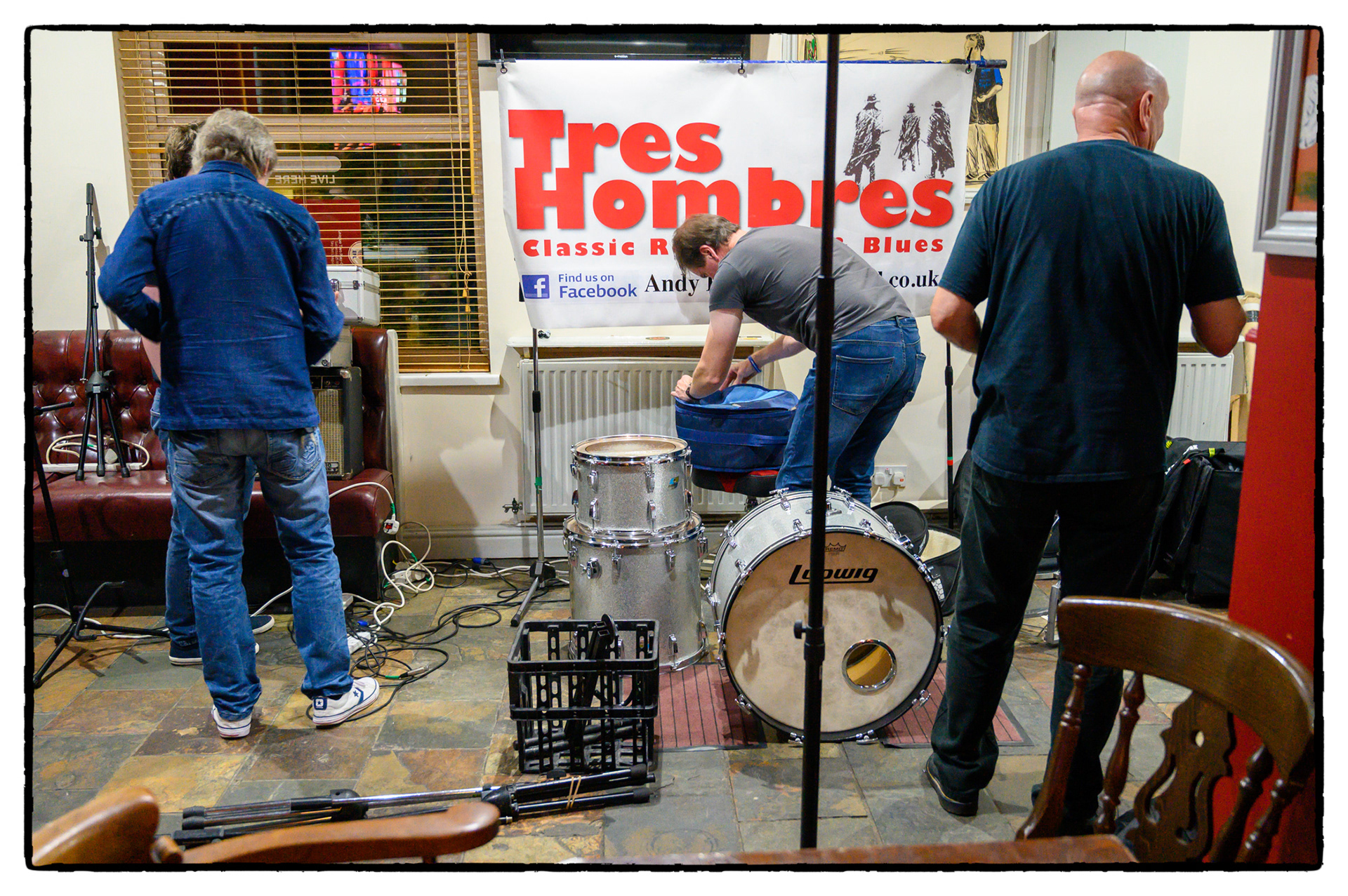 Rock, Soul and Blues Band Tres Hombres perform at The Exchange public house, Risca, 22/6/19.