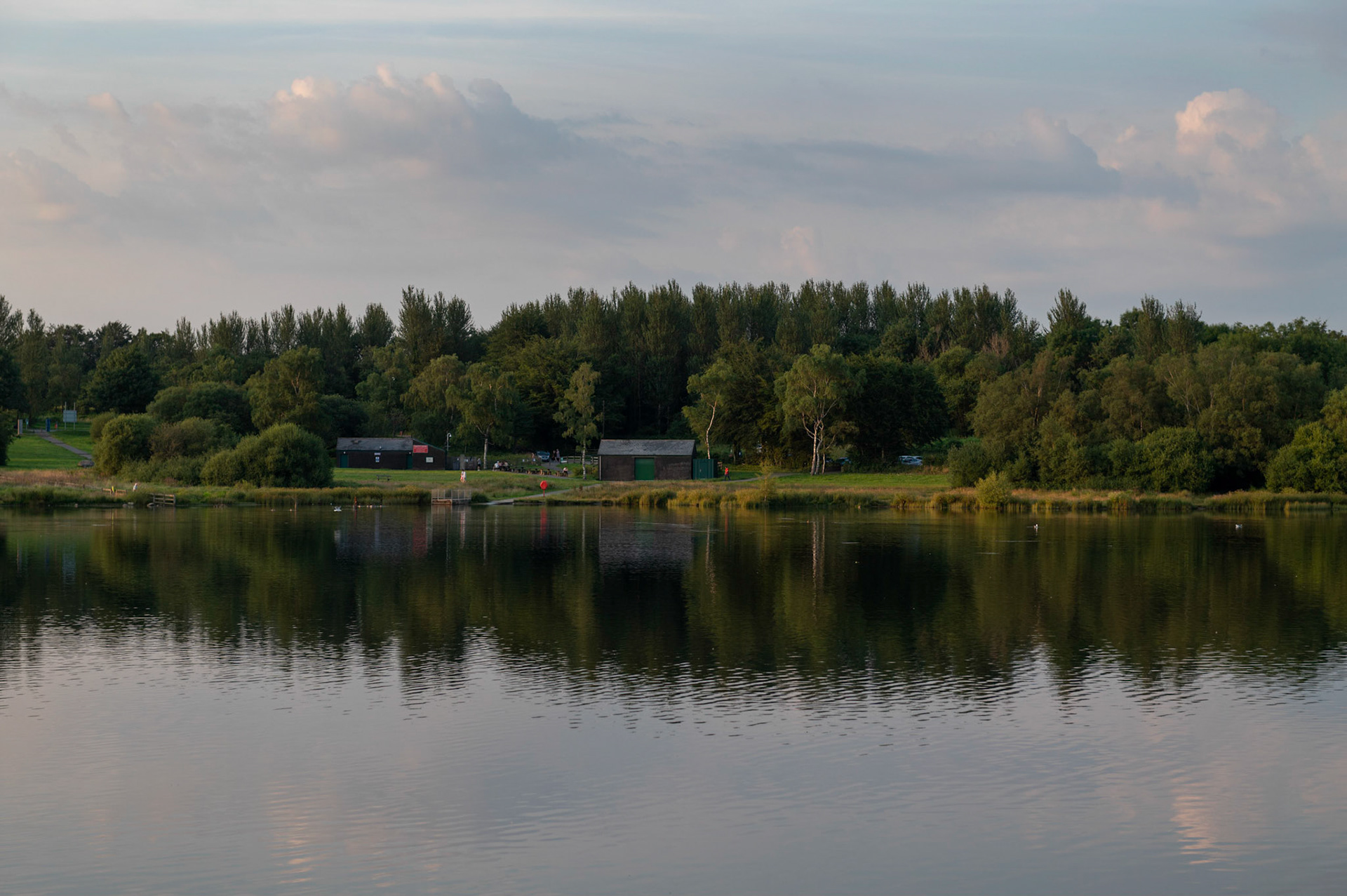 Sunset at Penyfan Pond near Blackwood, South Wales.