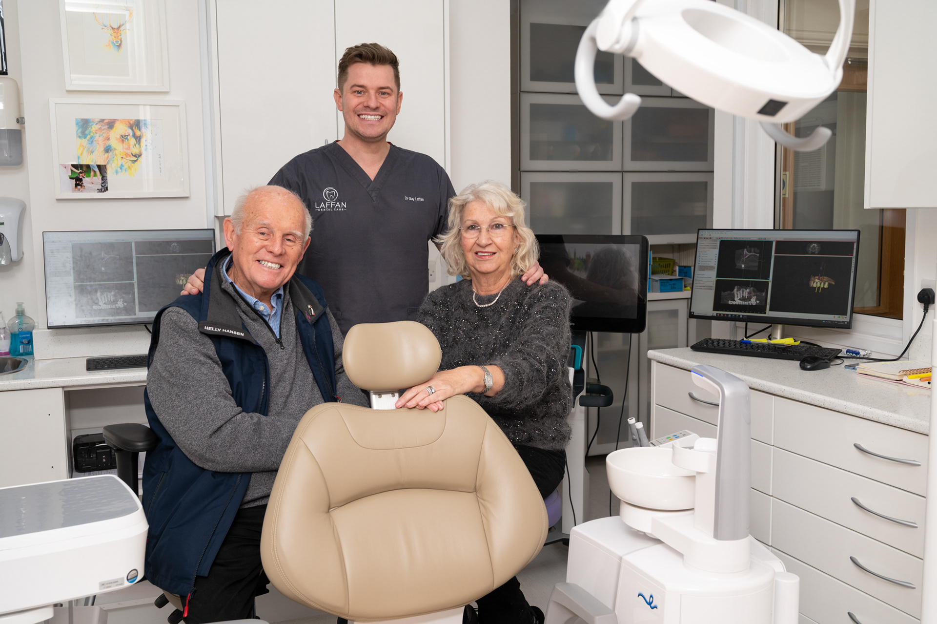 The family team of Martyn and Carol Laffan and their son Guy from Laffan Dental Care on Blackwood High Street.  Newbridge born Martyn trained at Cardiff School of Dentistry where he met his wife Carol, also a dental student. After qualifying in 1977, he served with the Royal Navy and The Royal Marines before working as a dentist in the South West of England.  In 1986 the family returned to South Wales where they purchased a dental practice owned by Dr Graham Pridding on Blackwood High Street. The practice, established in 1913 by the Lewis brothers, is now one of the oldest dental practices in Wales.  In 2018 Bryntirion Dental Practice in Pontllanfraith was acquired.  The practice offers state-of-the-art dentistry with the most up-to-date treatments and has won numerous awards, including “Practice of the Year” in 2020 when Guy, who was raised in Blackwood, was also voted “Young Dentist of the Year”.