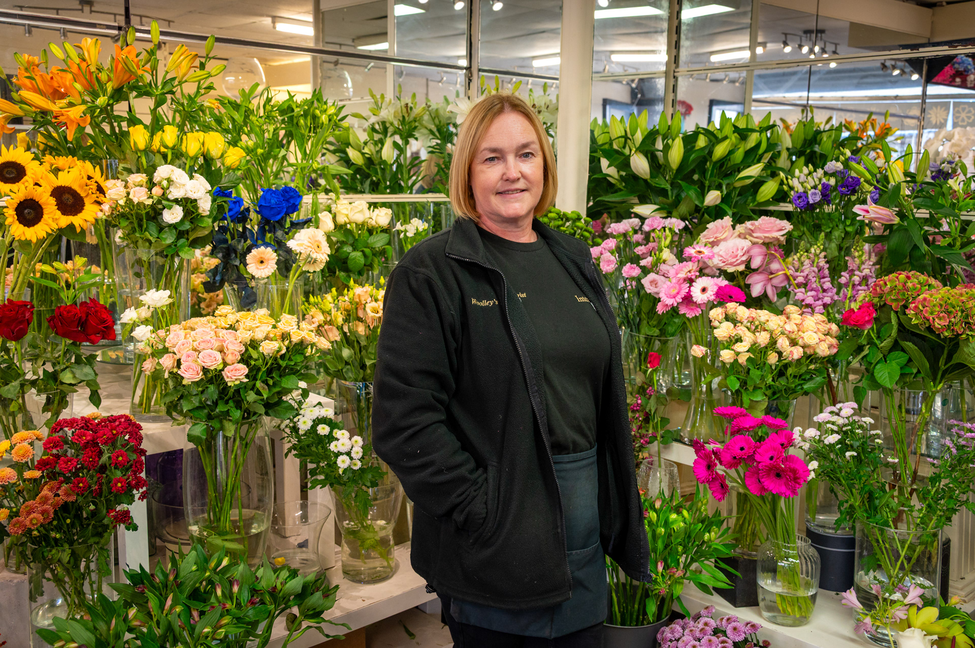 Claire Woolley, who runs Woolleys Florist shop on Blackwood High Street.  Claire’s grandfather George William Woolley started the business in 1939 selling flowers from a garden shed on Brynteg Avenue, Pontllanfraith before moving to the shops current home on the High Street fifty years ago. Claire’s parents Colin and Ingrid ran the business during most of this time and Claire herself has been involved for the past 37 years having started as a Saturday girl whilst at school and now takes the helm. 13/10/25