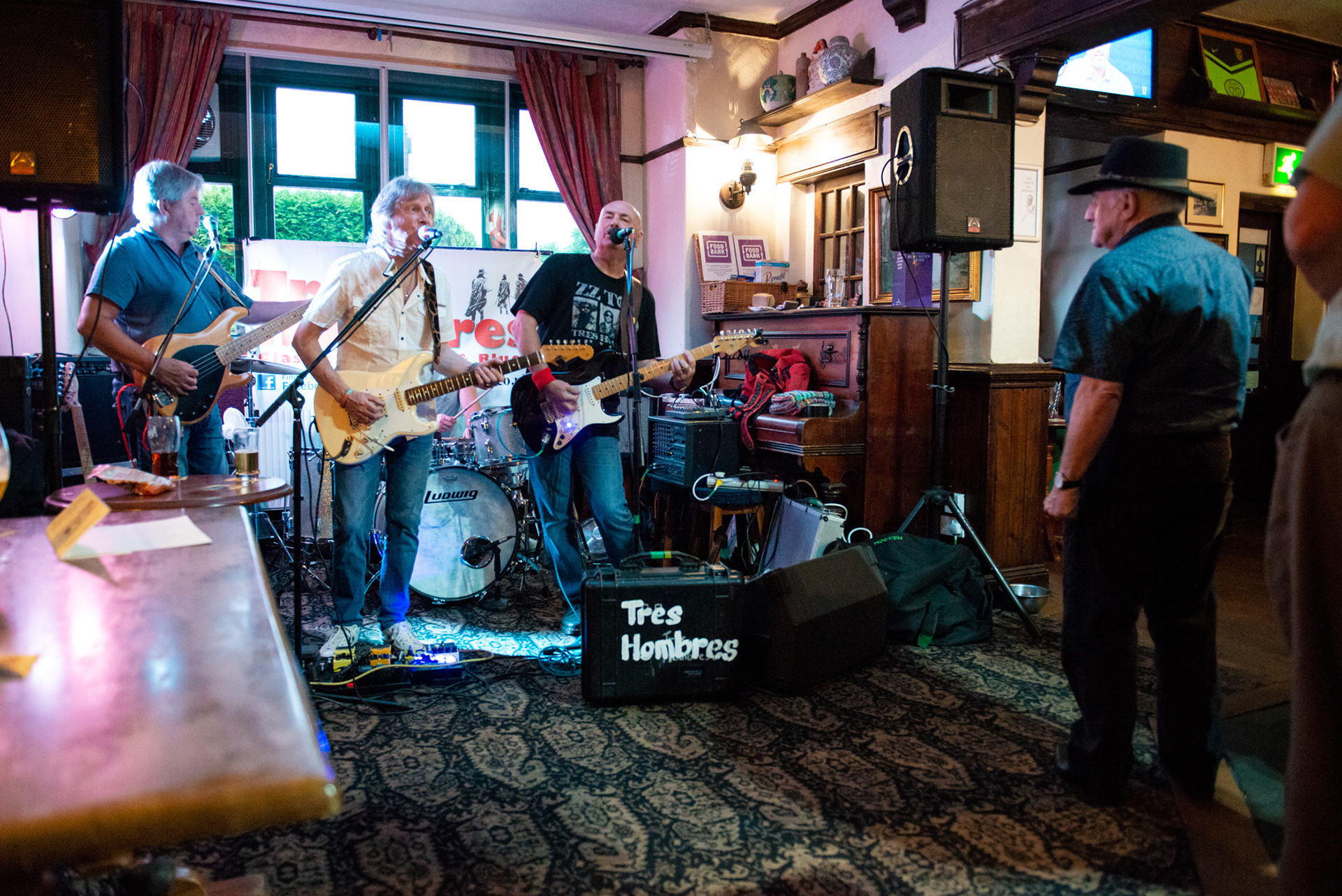 South Wales Rock, Rhythm And Blues band Tres Hombres play at The Butchers in Rhiwbina.