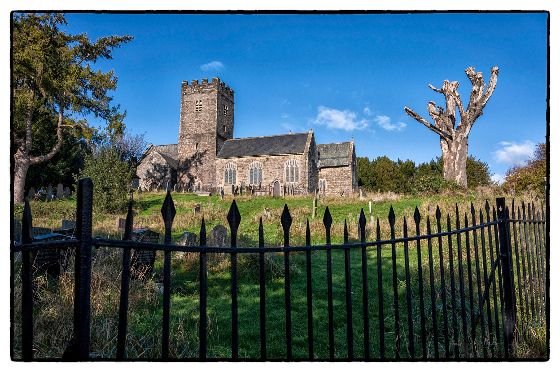 Dramatic Photoshopped sky over St Mellons, Church, Cardiff,