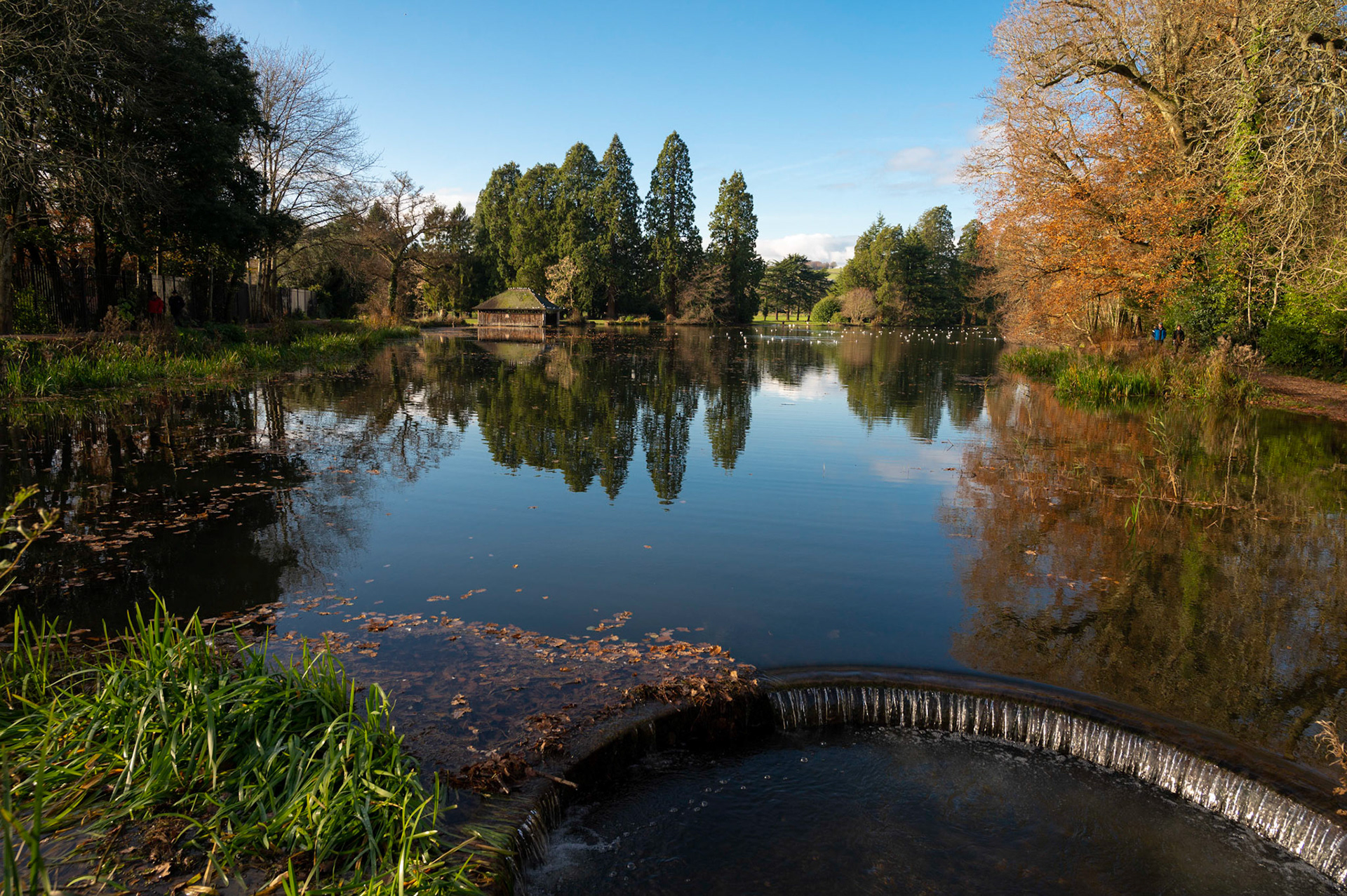 Autumn at Tredegar House lake, Newport, South Wales.