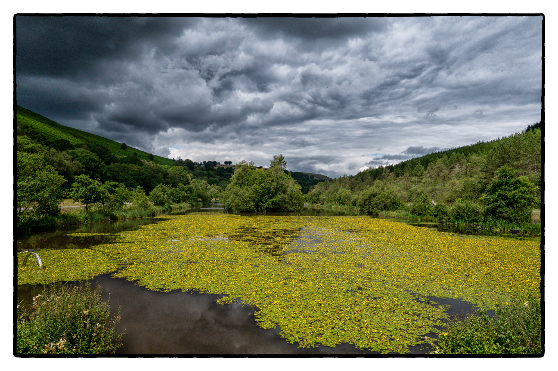 Stormy sky over Parc Cwm Darran, Deri, South Wales.