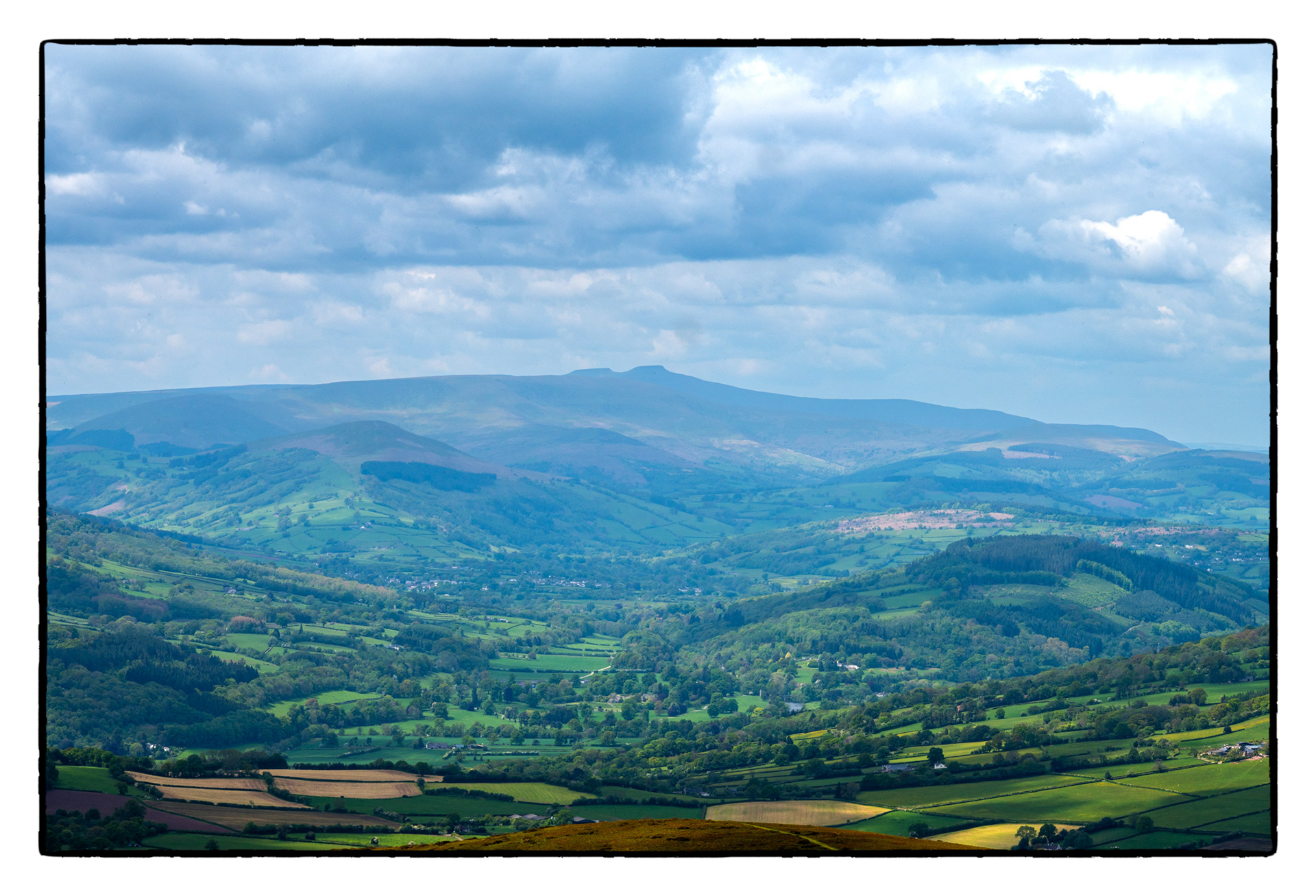 From the top of The Sugar Loaf, Abergavenny, South Wales, UK.