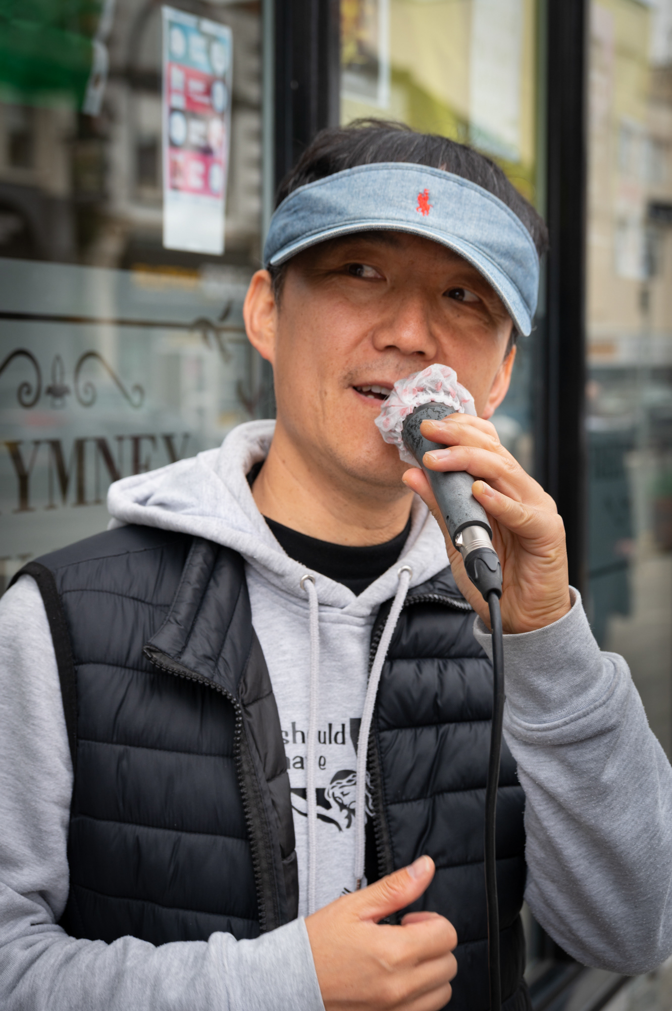 Street busker Martin Choi from Newport performs on Blackwood High Street most Friday mornings. He can also be found singing  in Abergavenny, Monmouth and other Gwent towns.