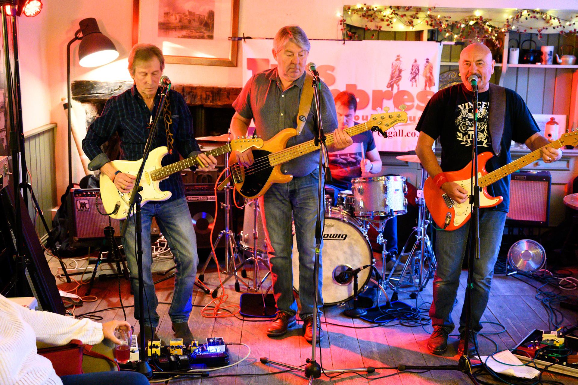 Rock, Rhythm and Blues band Tres Hombres perform at The Three Tuns public house, Chepstow, 8/6/19.