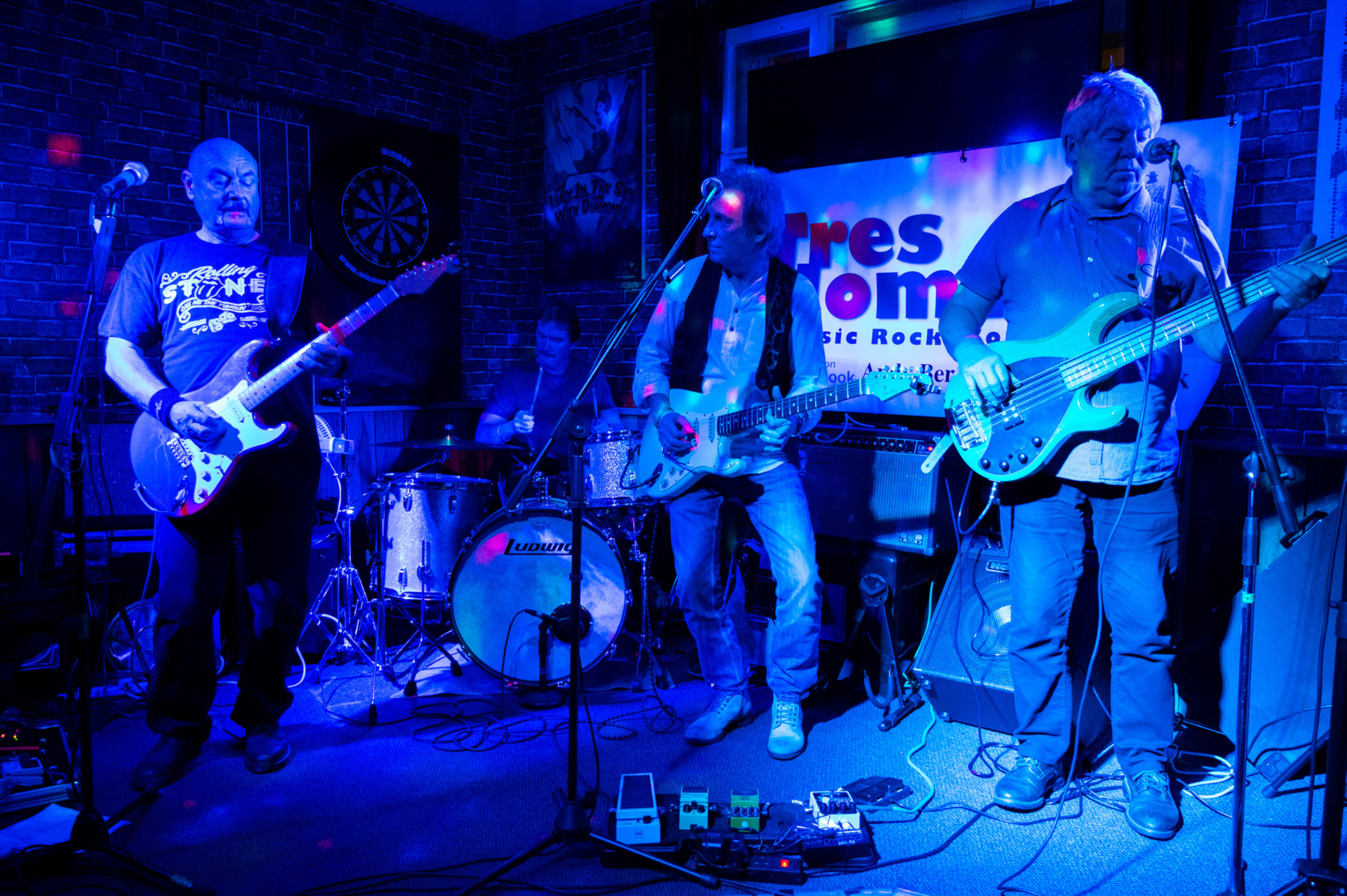 Rock, blues and soul band Tres Hombres perform at The New Brogden Public House, Porthcawl, 9/11/19