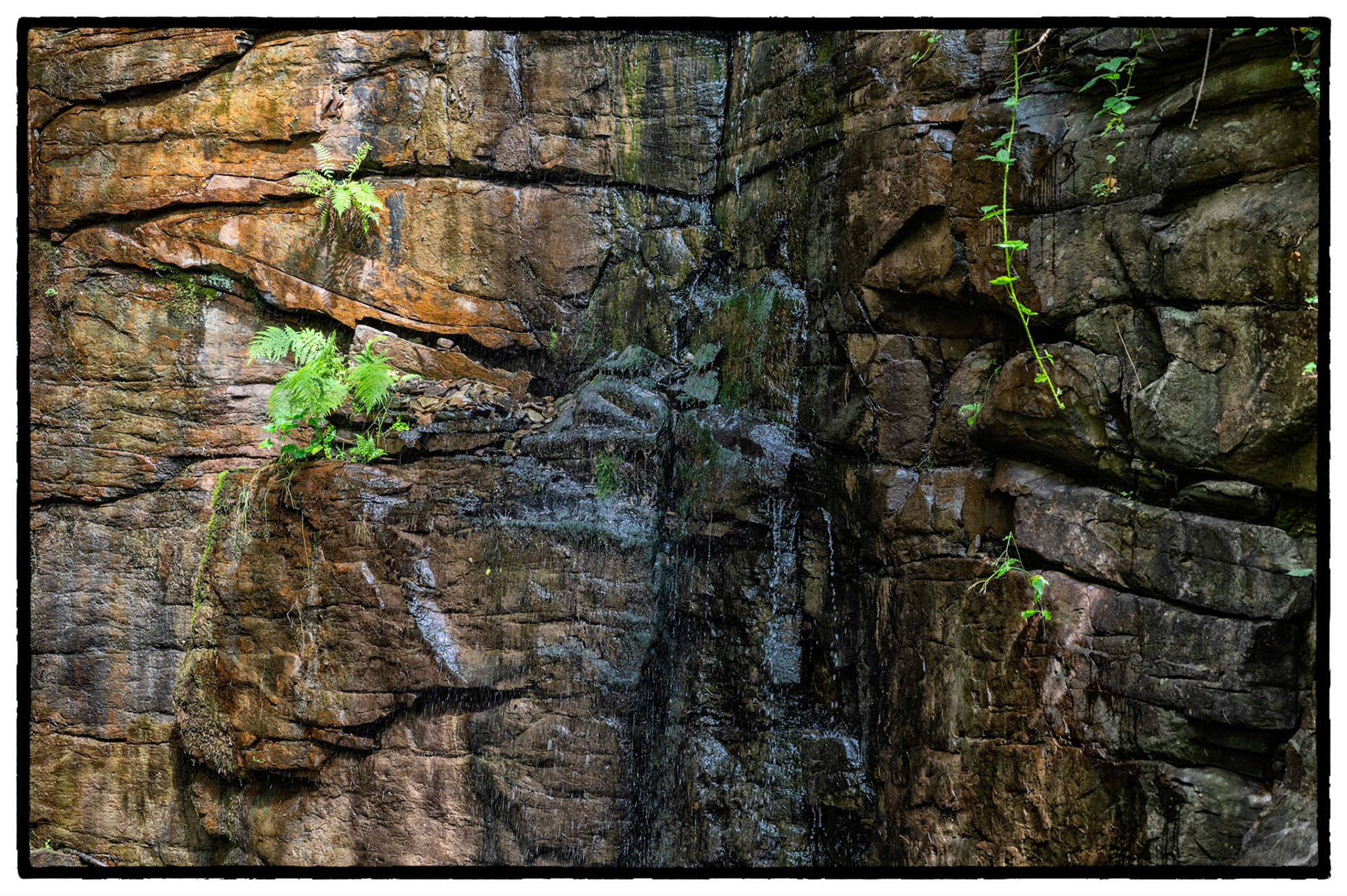 The waterfall at Parc Cwm Darran, Deri, South Wales.