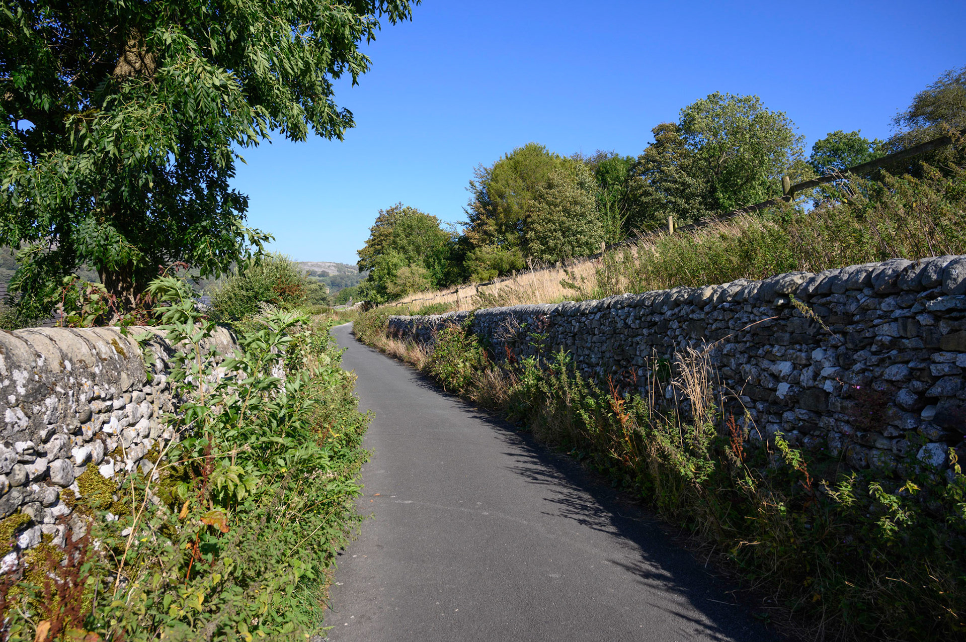 Stone walls on the high road between Settle and Langcliffe, North Yorkshire.
