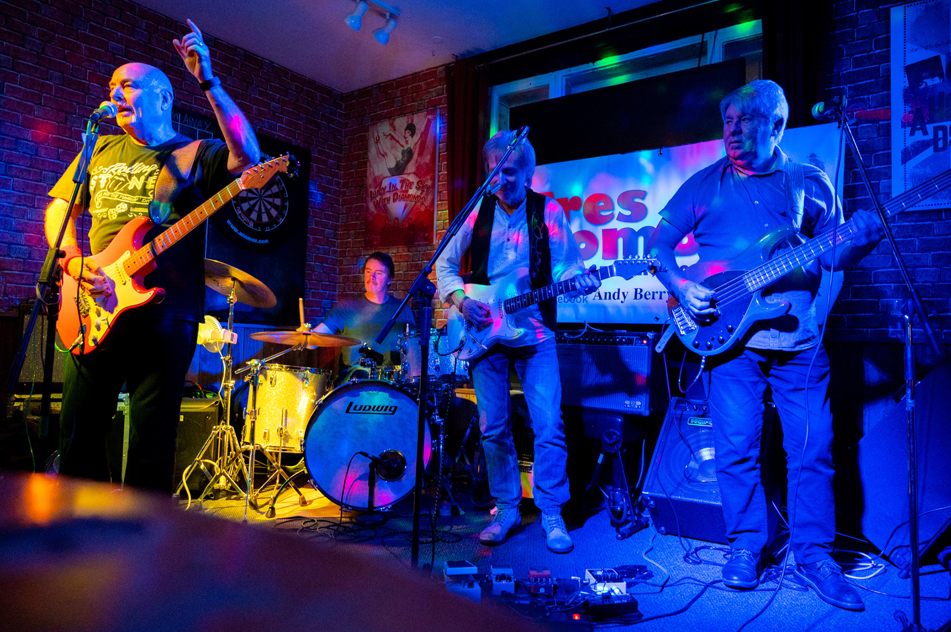 Rock, blues and soul band Tres Hombres perform at The New Brogden Public House, Porthcawl, 9/11/19
