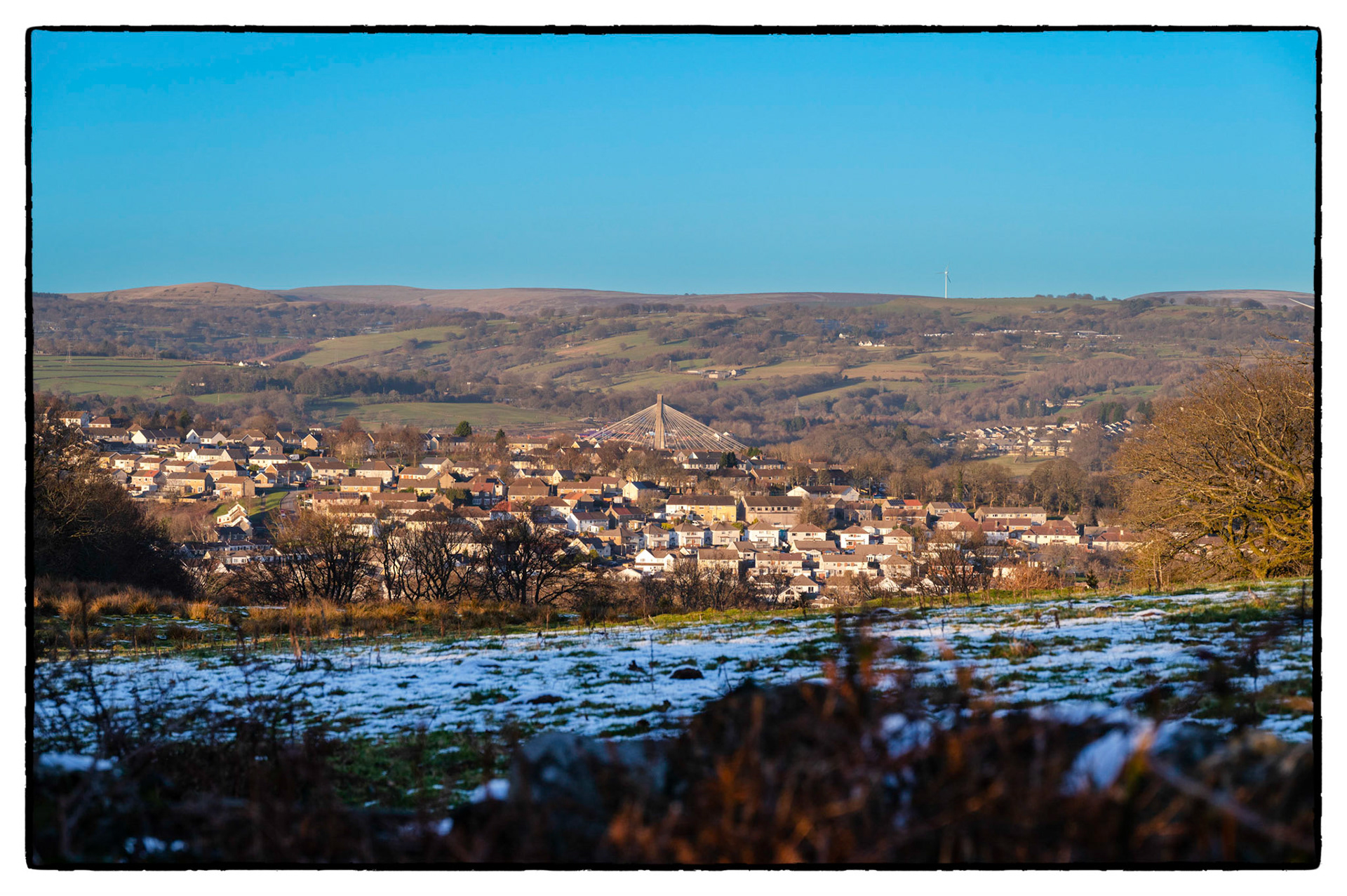 The Chartist Bridge, Blackwood from Mynydd Y Grug, Pontllanfraith.