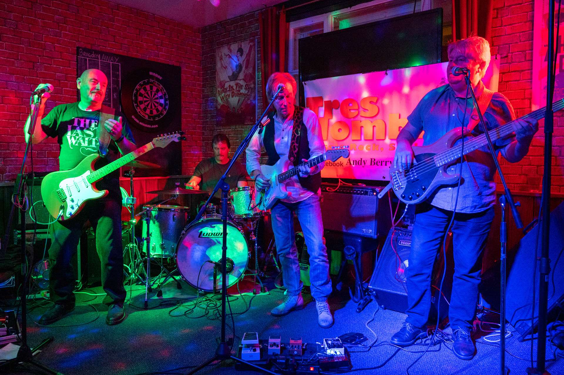 Rock, blues and soul band Tres Hombres perform at The New Brogden Public House, Porthcawl, 9/11/19