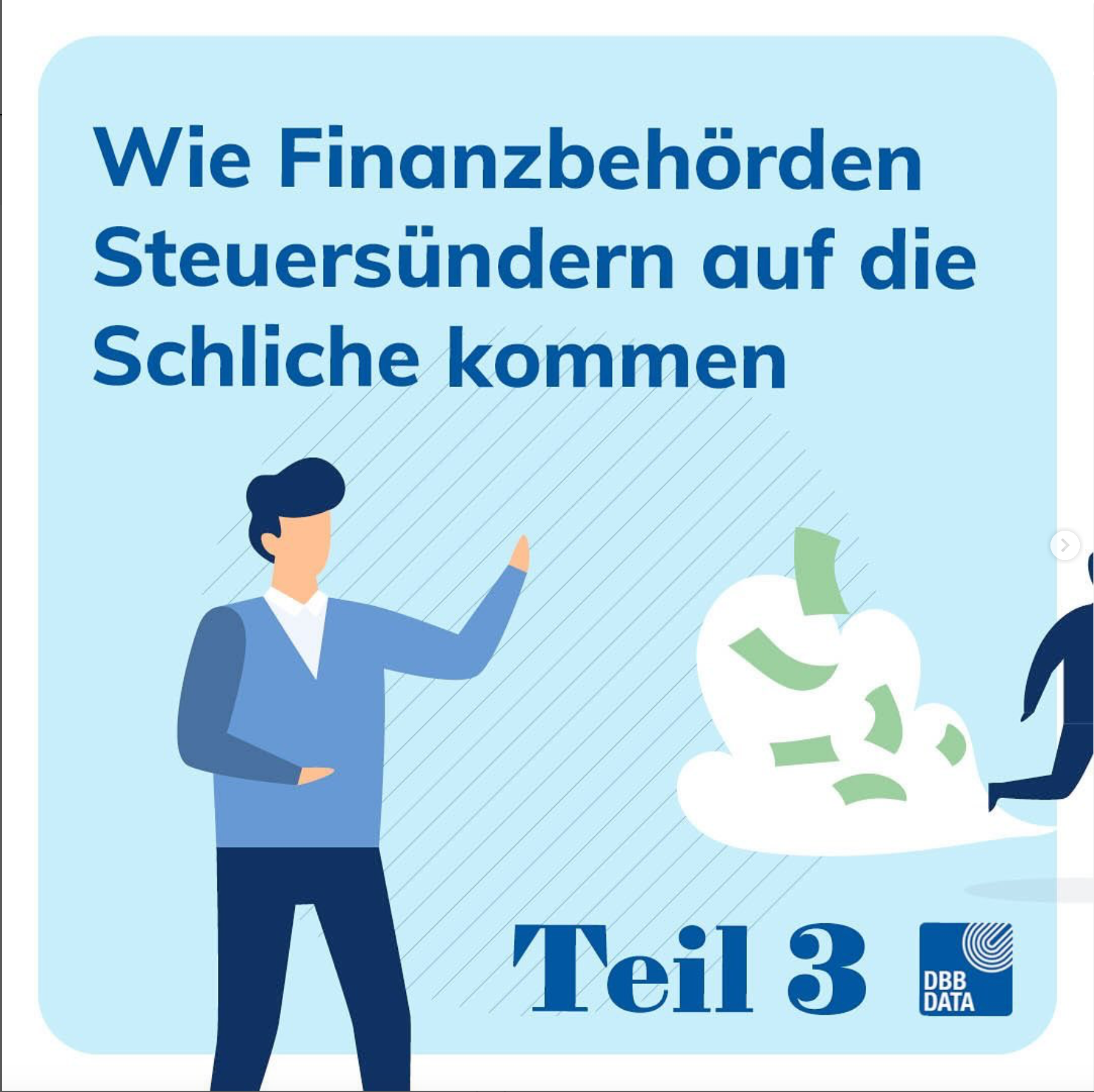 Beispiel: Die Staubwolke mit Geldscheinen ist selbst illustriert