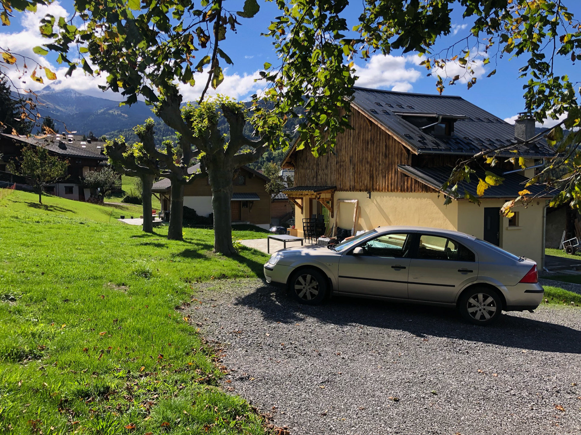 Garden, drive & parking area