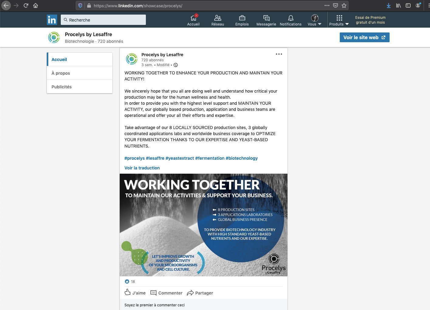 Post Linkedin publié.