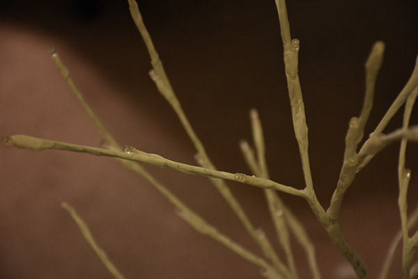 An interesting close up of a fake tree used for decoration.