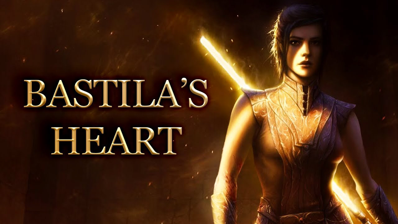 The thumbnail was for a song I had written about the character Bastila Shan. Using a gold text to reflect the gold color from the image