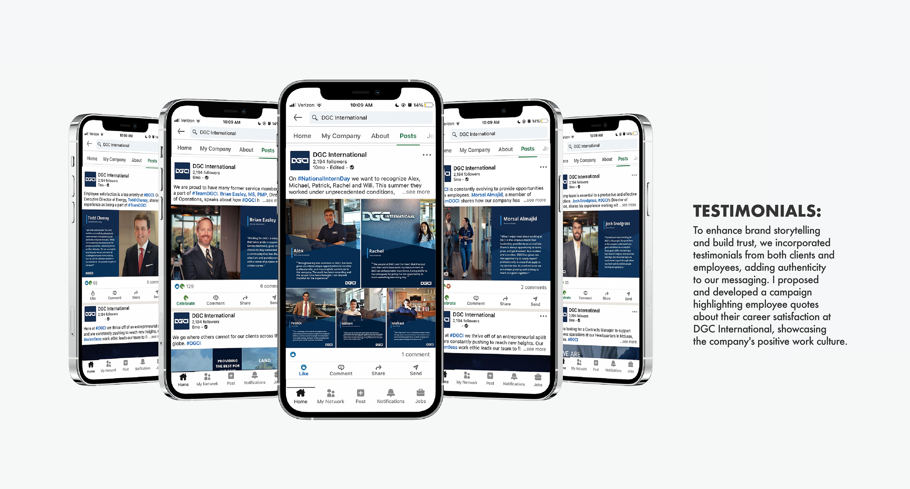 To enhance sprint storytelling and build trust, we incorporated testimonials from both clients and employees, adding authenticity to our messaging. I proposed and developed a campaign highlighting employee quotes about their career satisfaction showcasing the companies positive work culture.