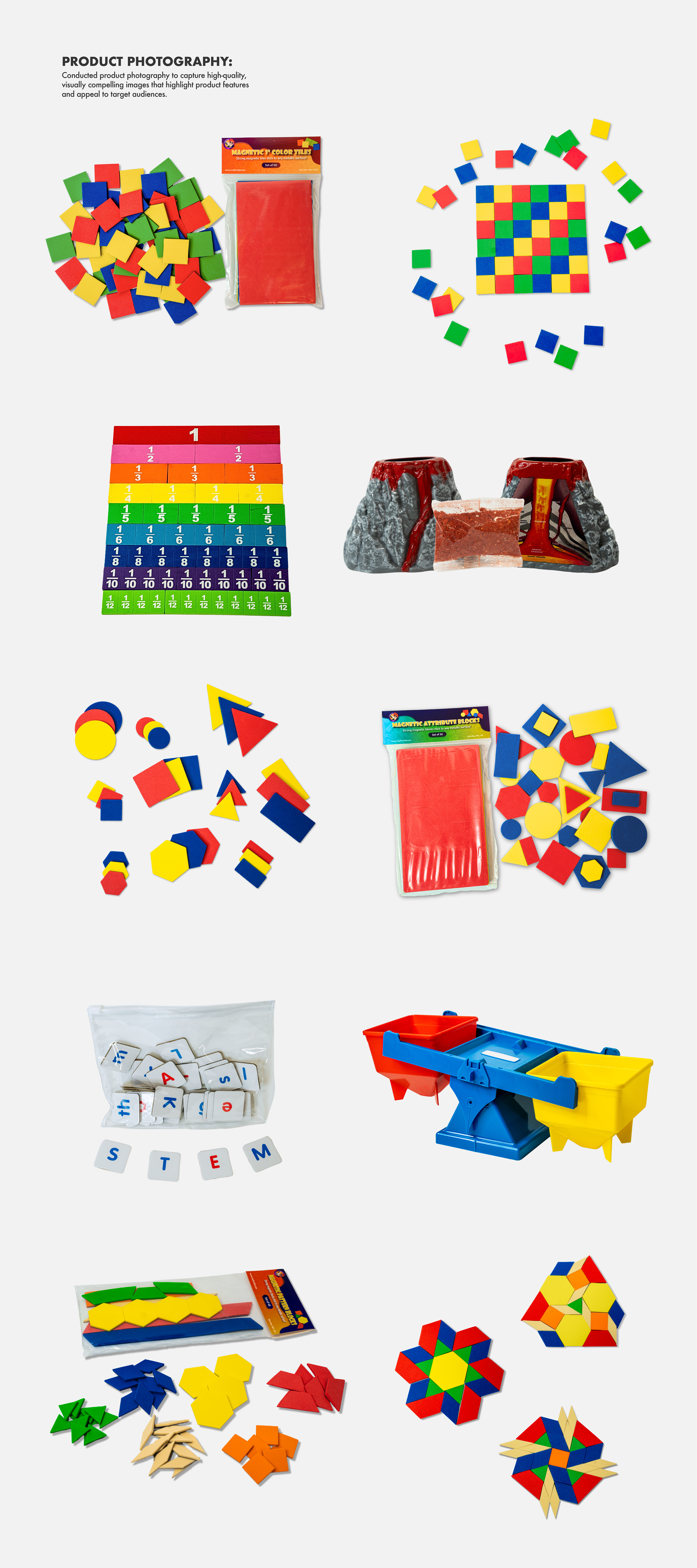Product photography. Conducted product photography to capture high-quality, visually compelling images that highlight product features and appeal to target audiences.