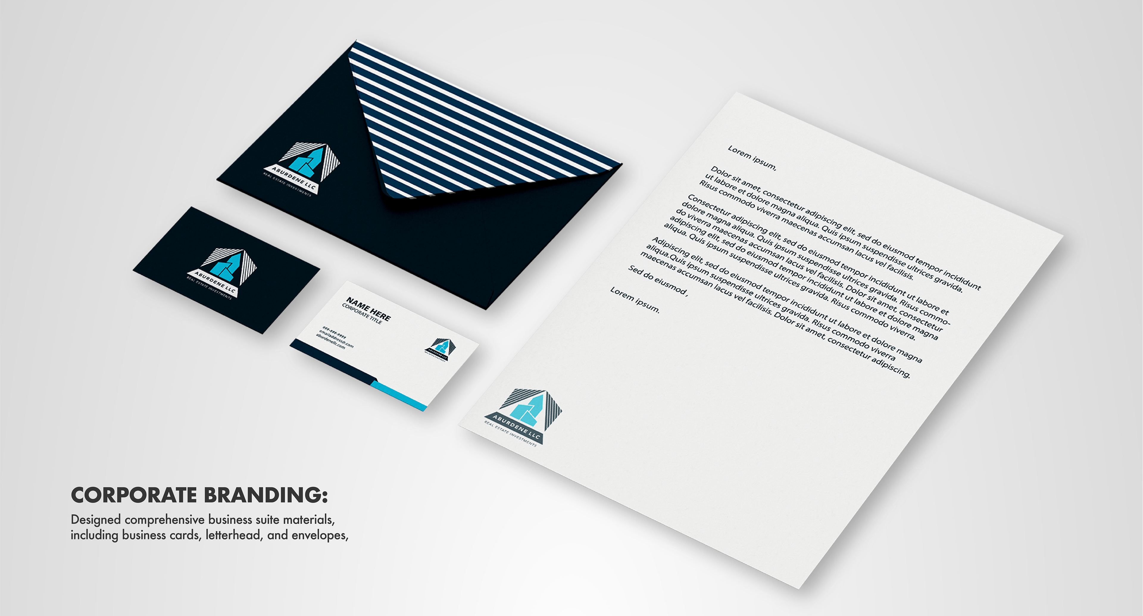 Brandon. Design comprehensive business suite materials, including business cards, letterhead, and envelopes.