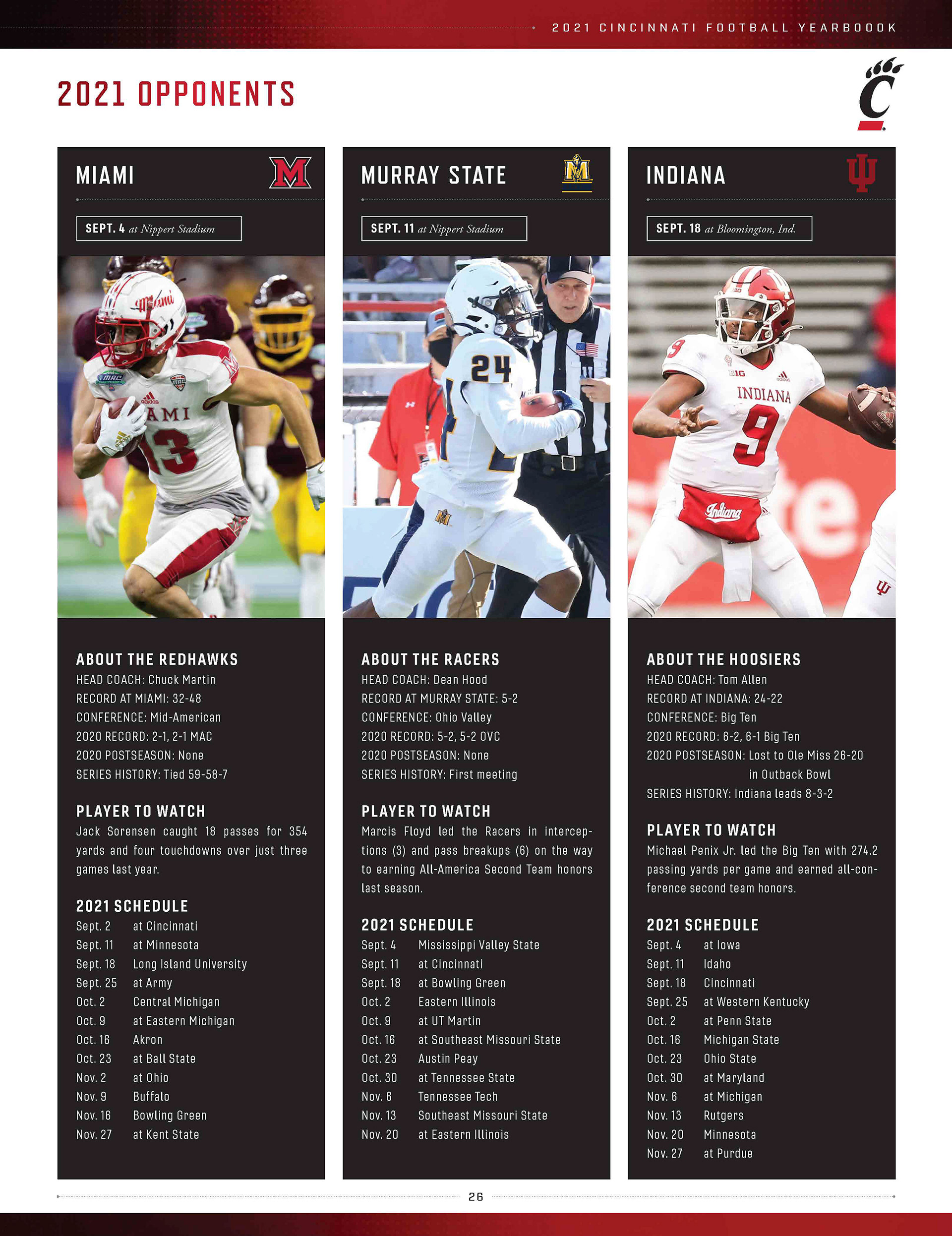 UC Opponents Page