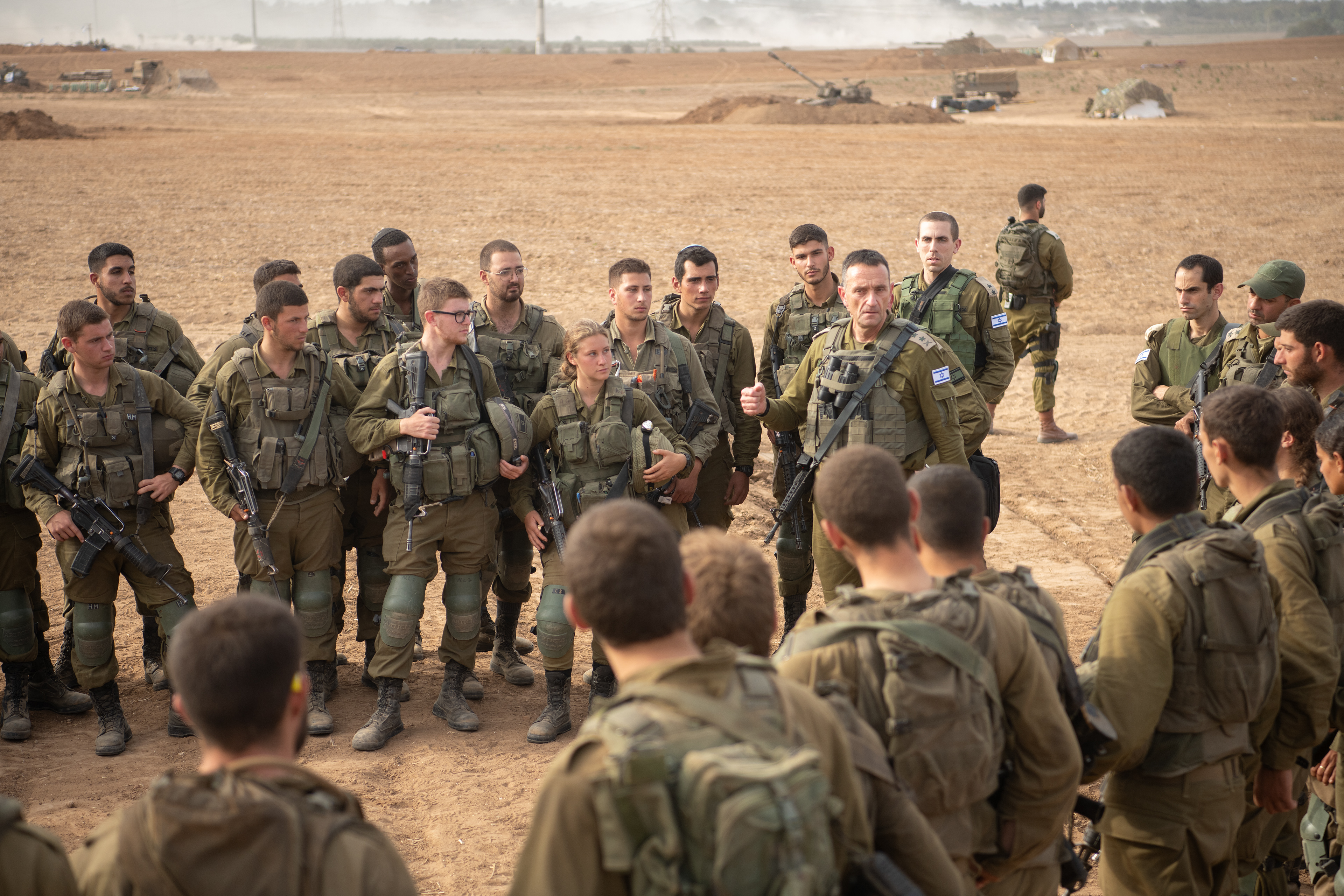 Chief of Staff Herzi Halevi in a conversation with soliders