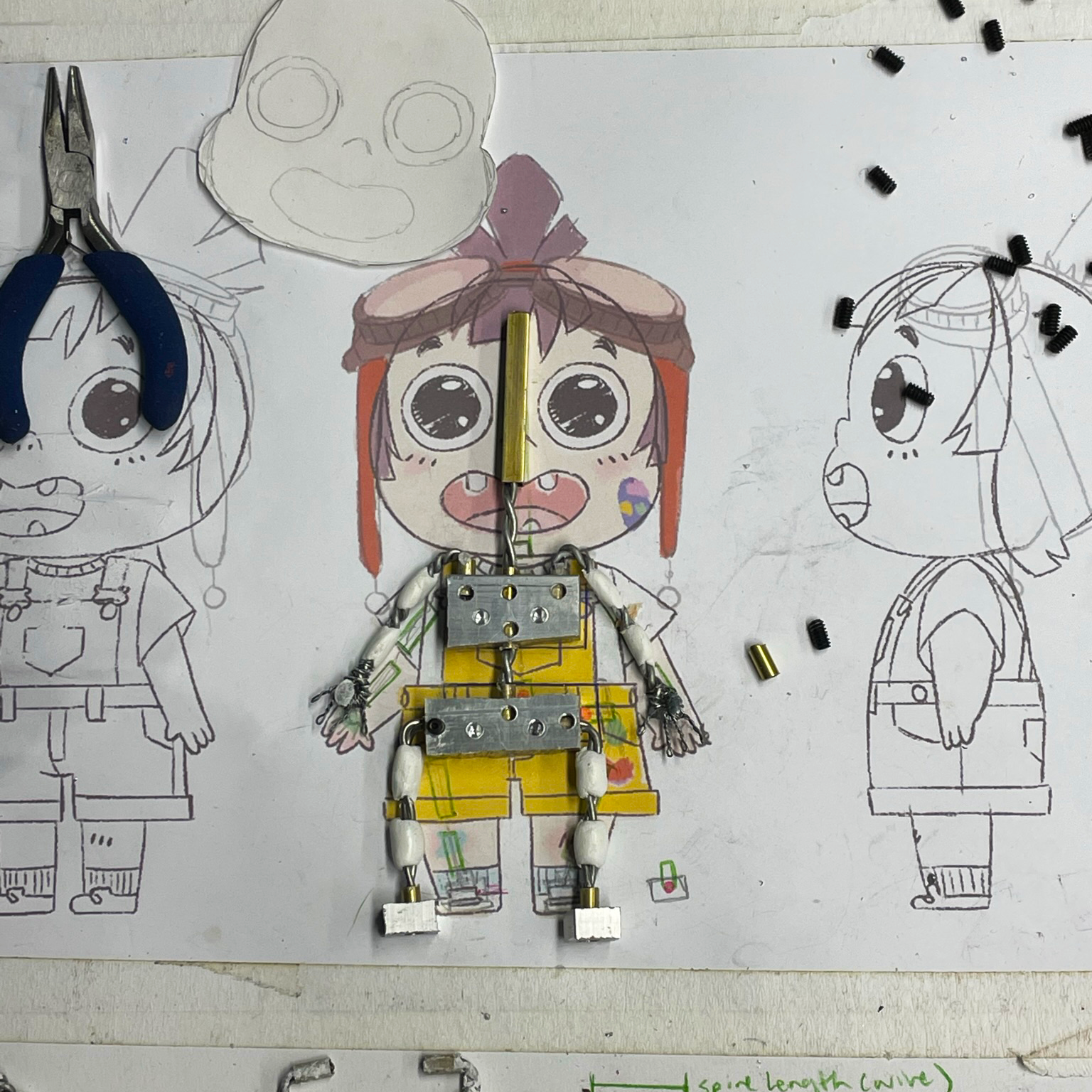 Final aluminum rig! Epoxy clay 'bones' were added to help give the rig more structure and give the movement more realism.