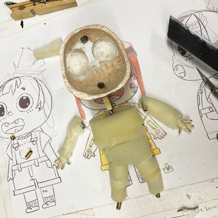 Foam base glued on