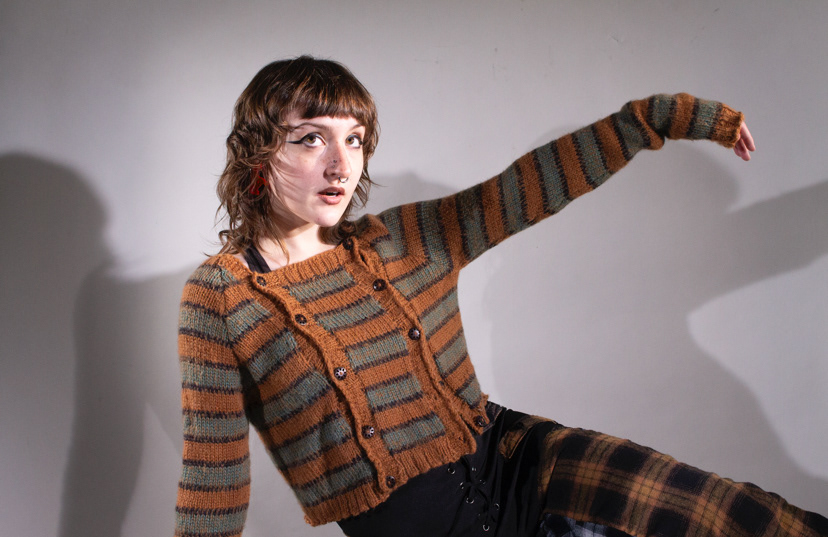 Fully fashioned knit sweater