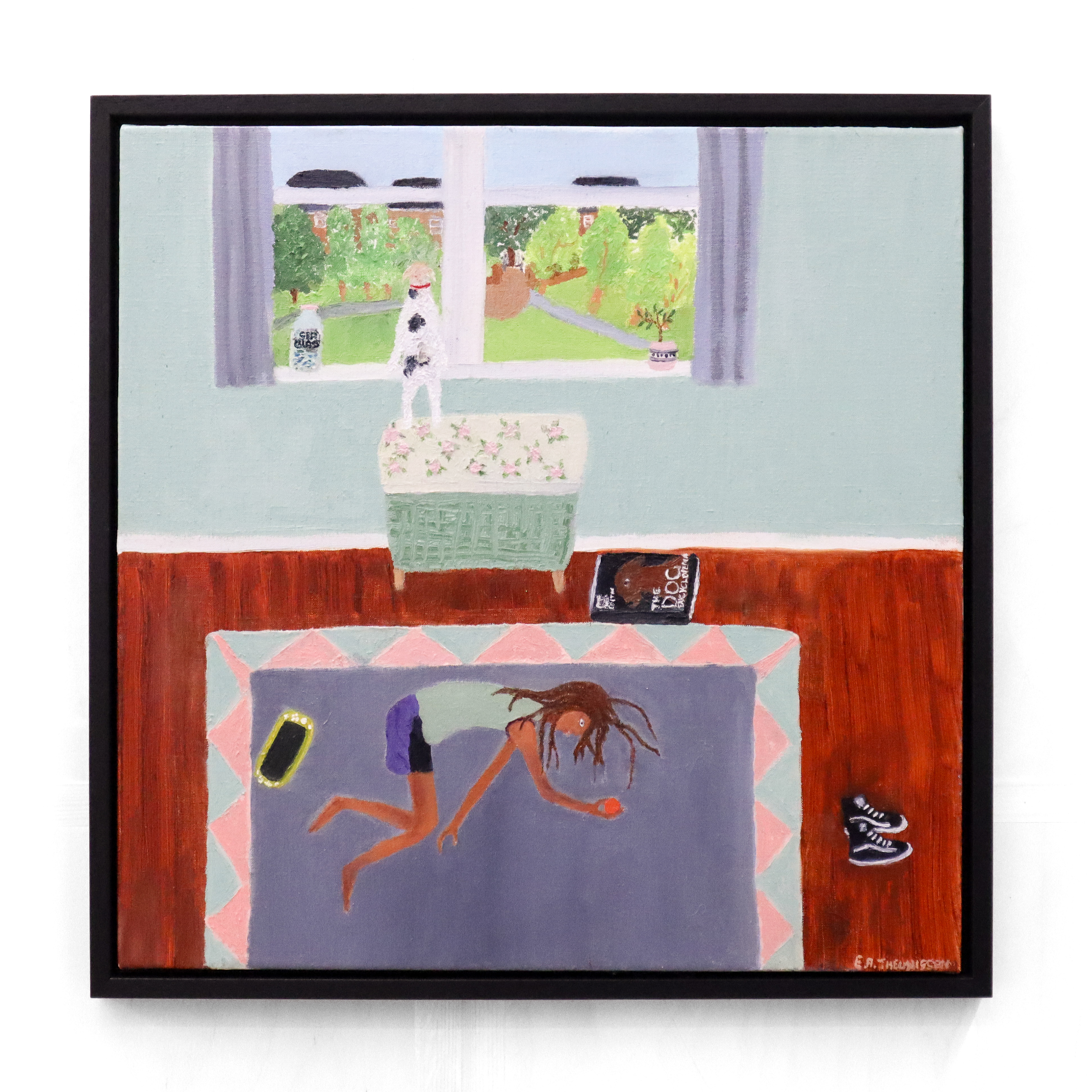 I would play ball with you, but there is so much to look at! (2025) Errol Theunissen, 40x40cm, oil on linen