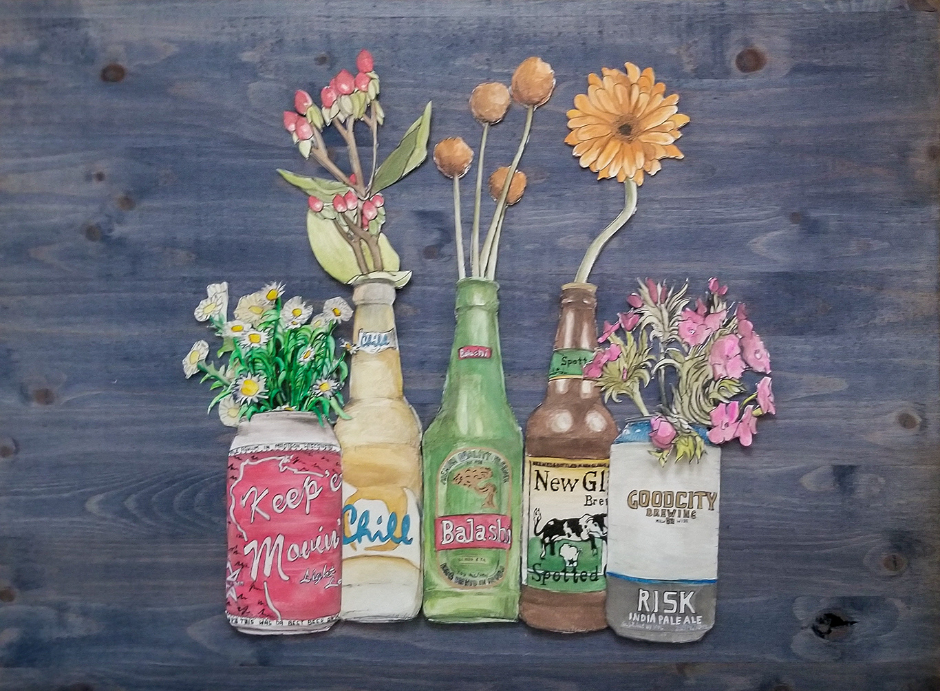 WI Flowers & Beer - Watercolor