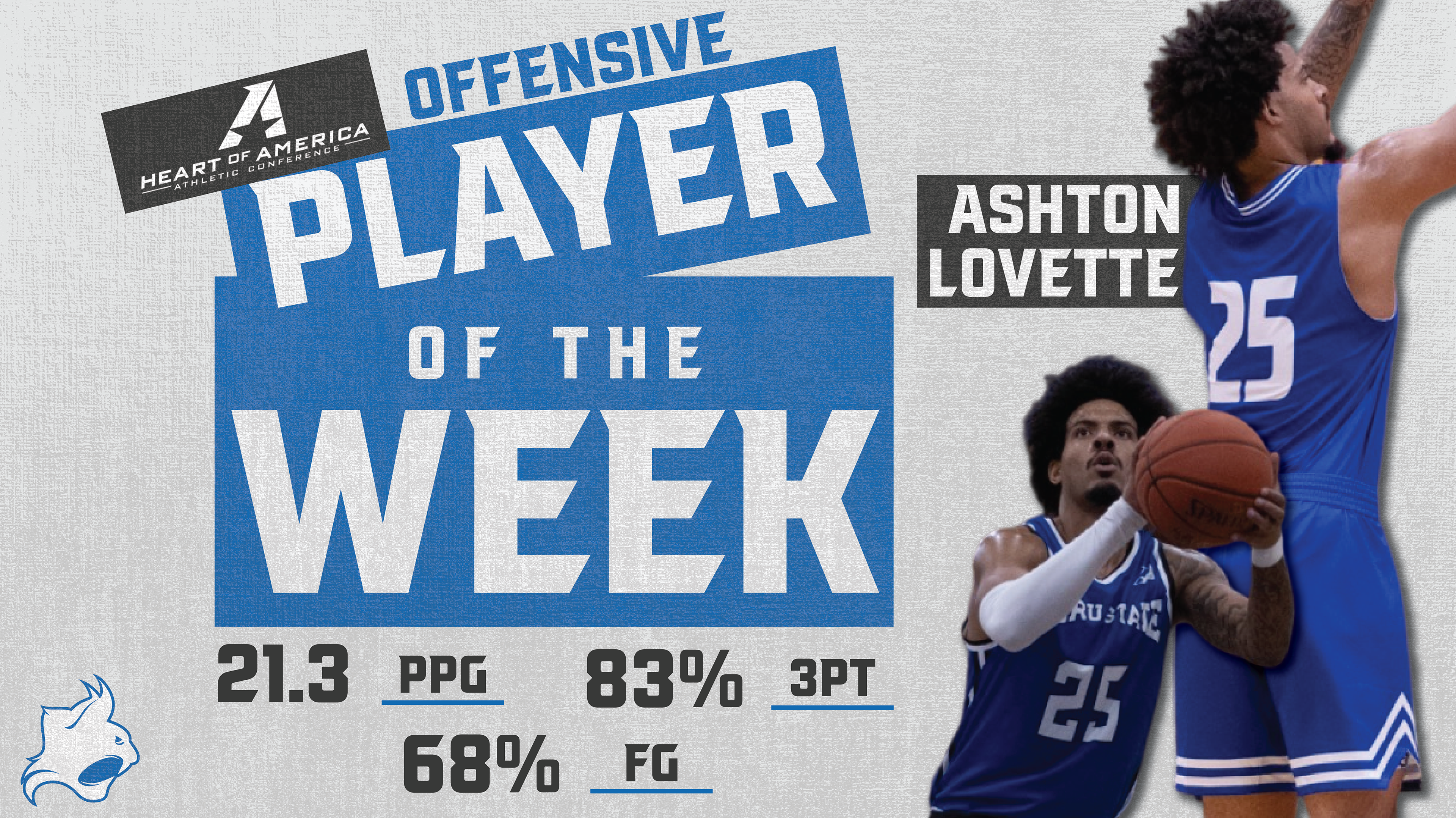 Men's Basketball Conference Player of the Week posted on Video Board.