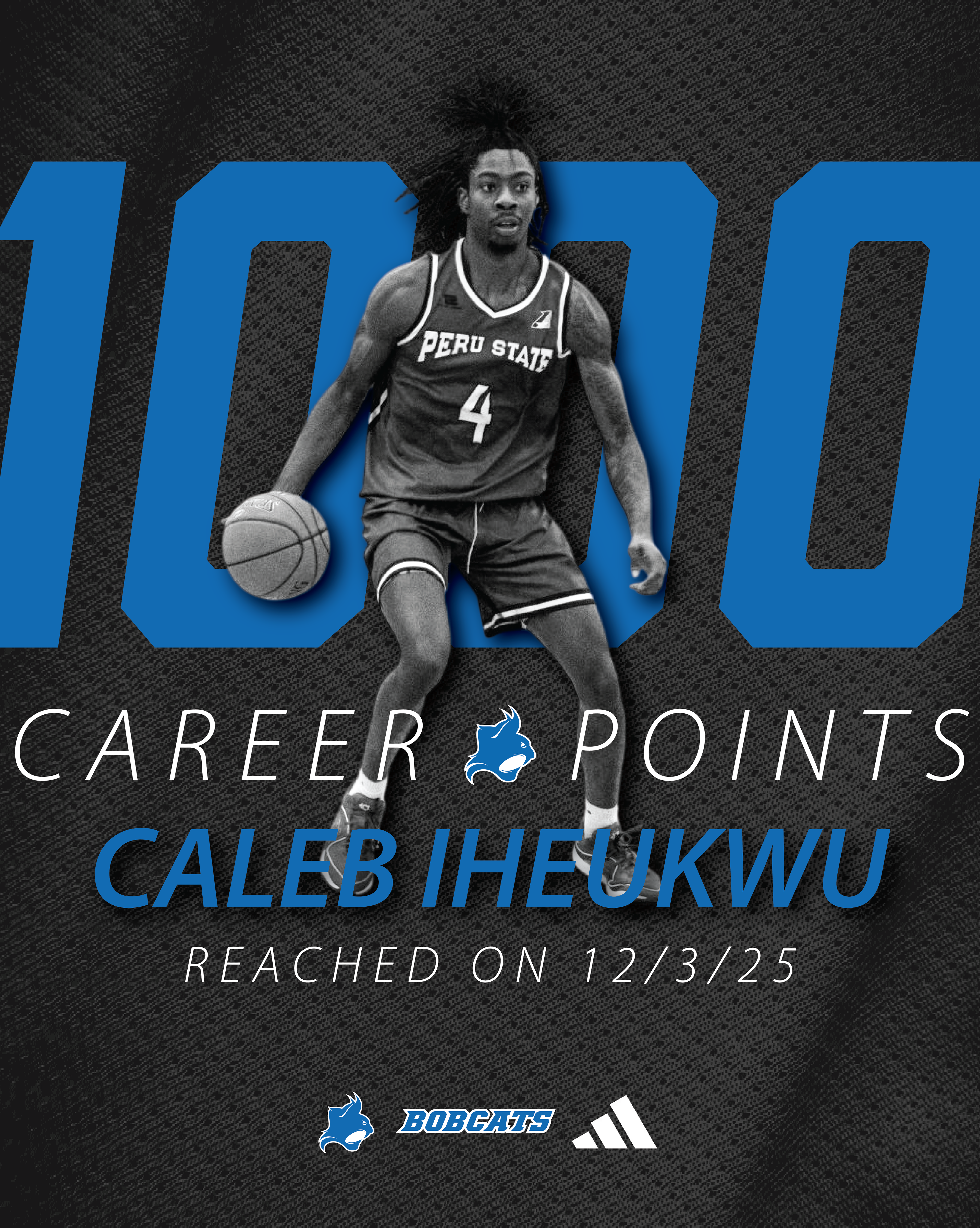 Men's Basketball player reaching 1000 career points, posted to social medias.