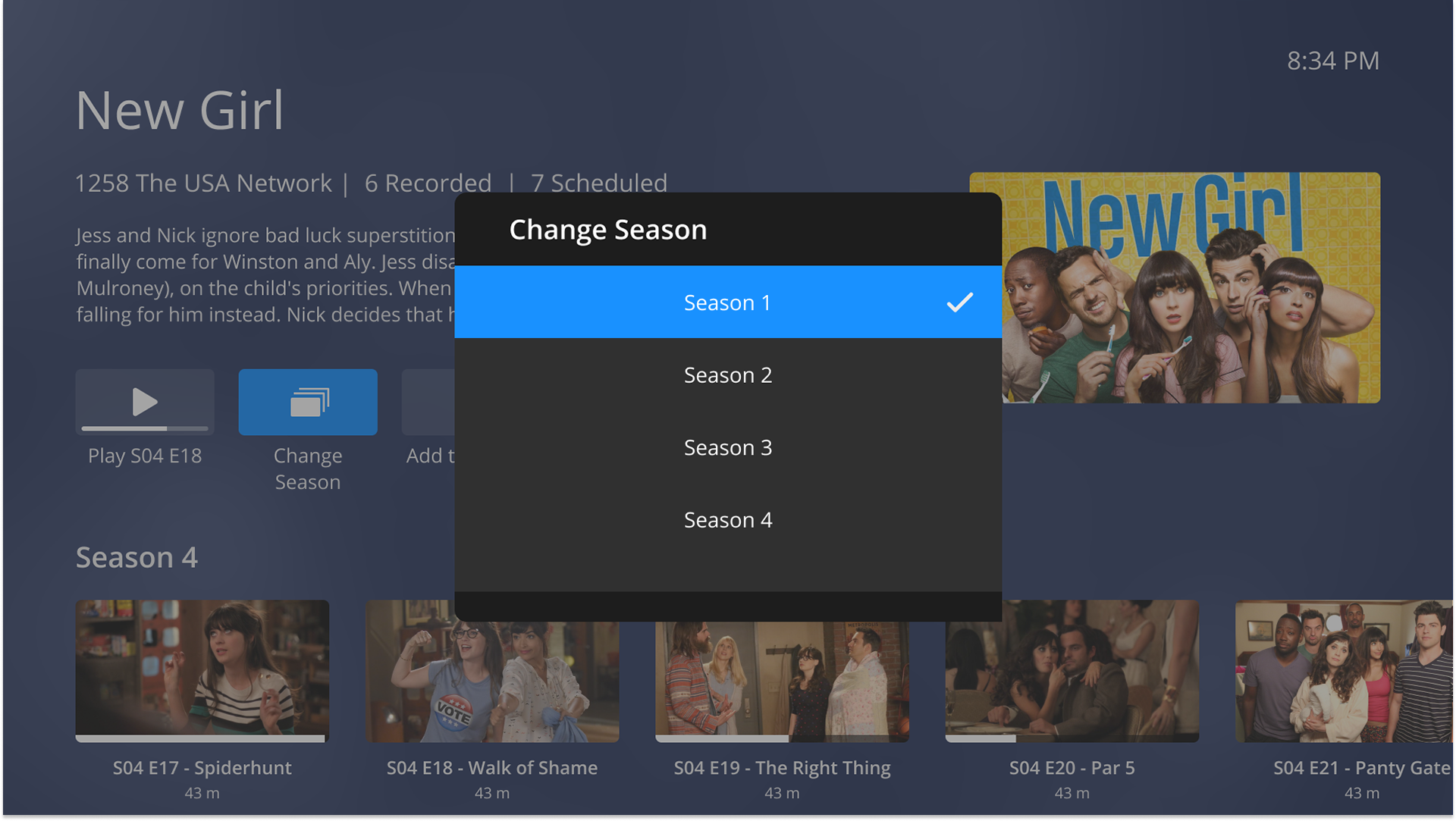 Change Season Popover