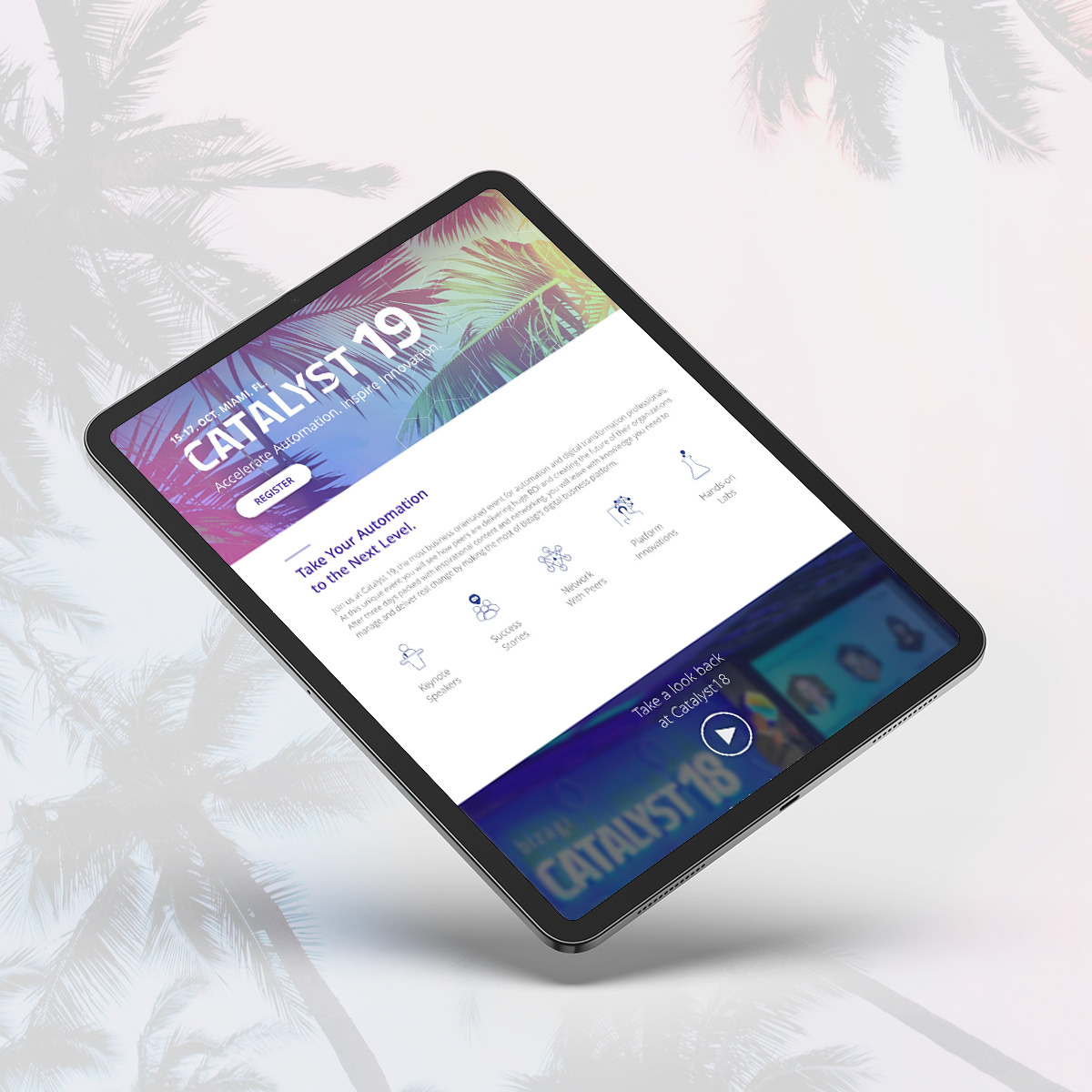Catalyst website tablet mockup