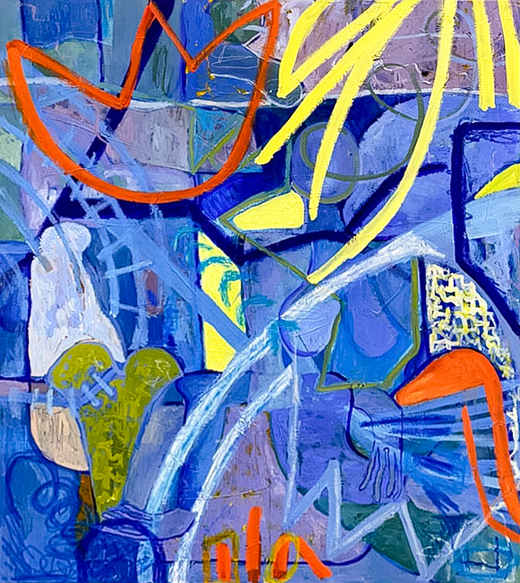 Merry-go-round | Acrylics & oil pastels on canvas | 100x120 cm | year 2021 | SOLD