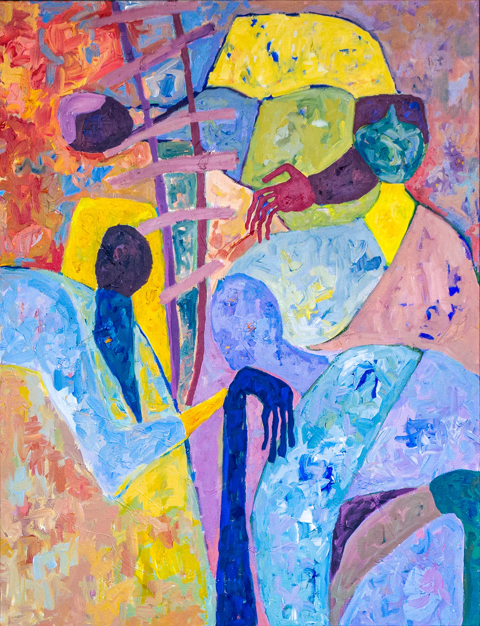 A Rose For Emily | Acrylic paint, soft pastels & rose petals | 110x145 cm | year 2021