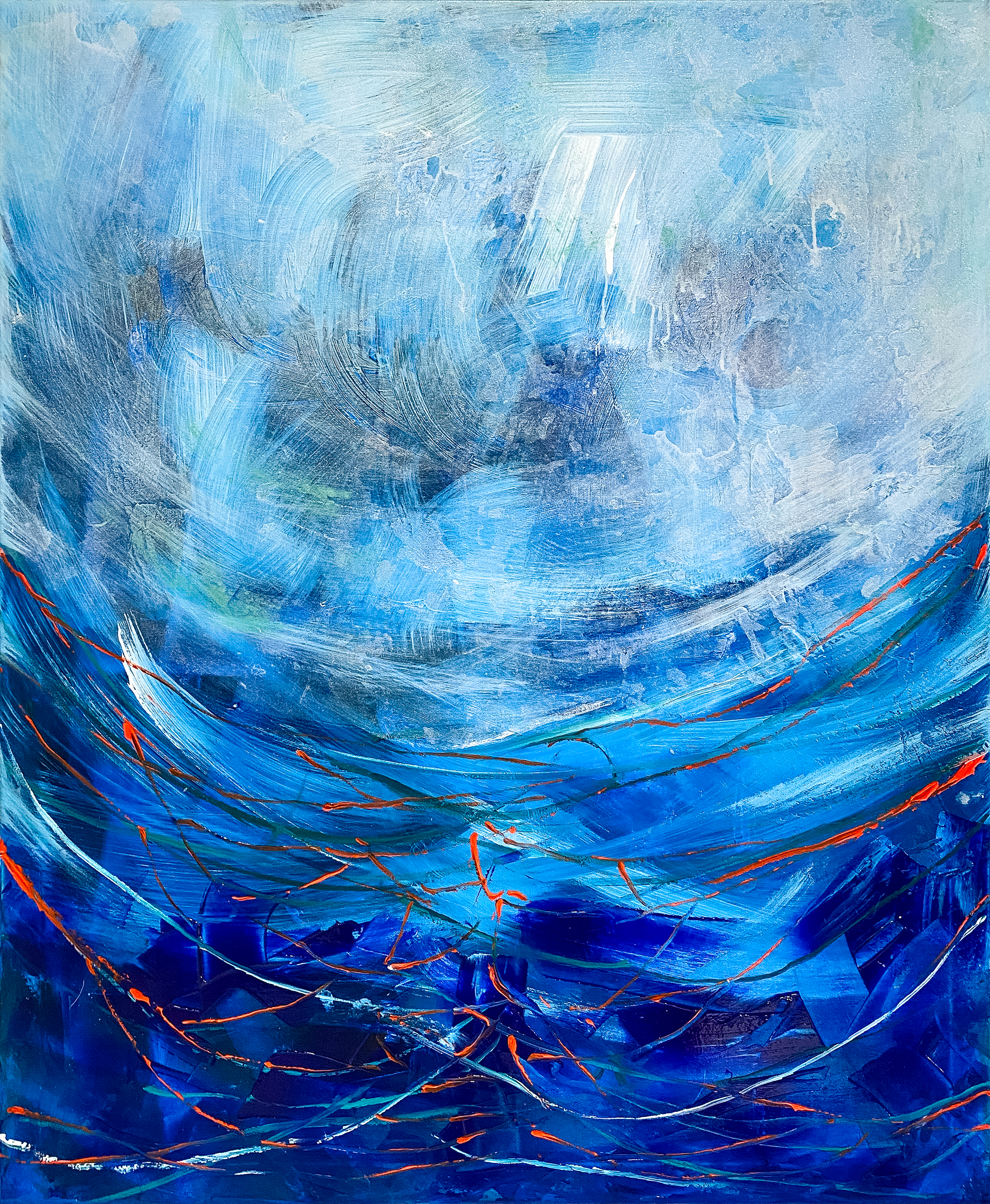 'Dive' | acrylics on canvas  | size 95x115 cm | year 2023 