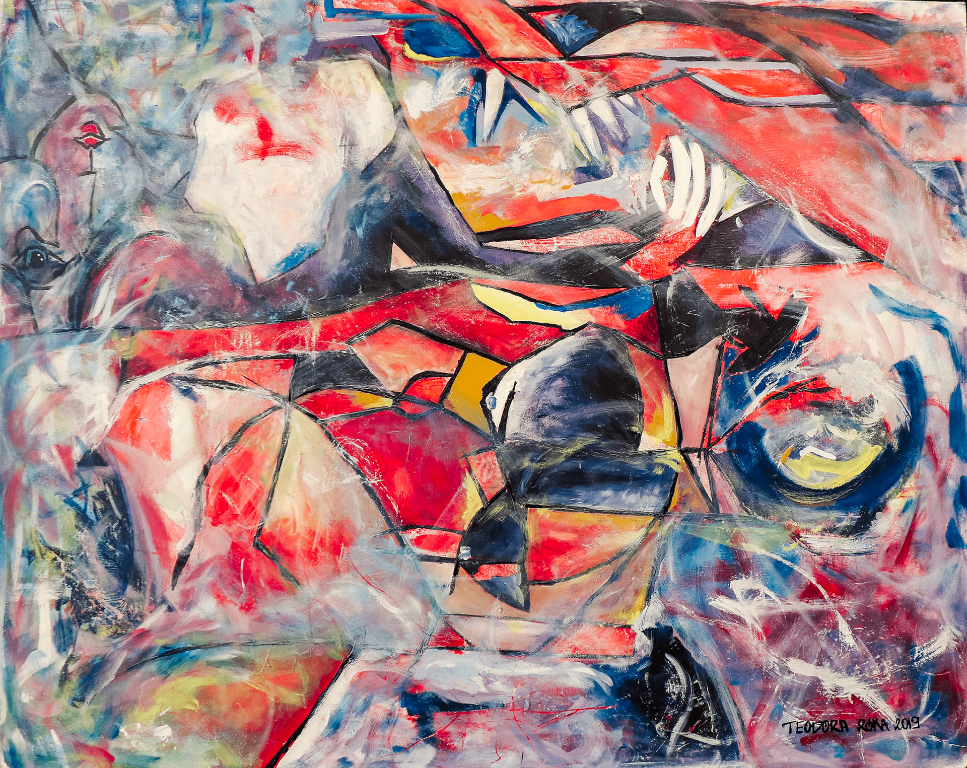 Summer nights | acrylic on wood | size 120x100cm | year 2019 (SOLD)