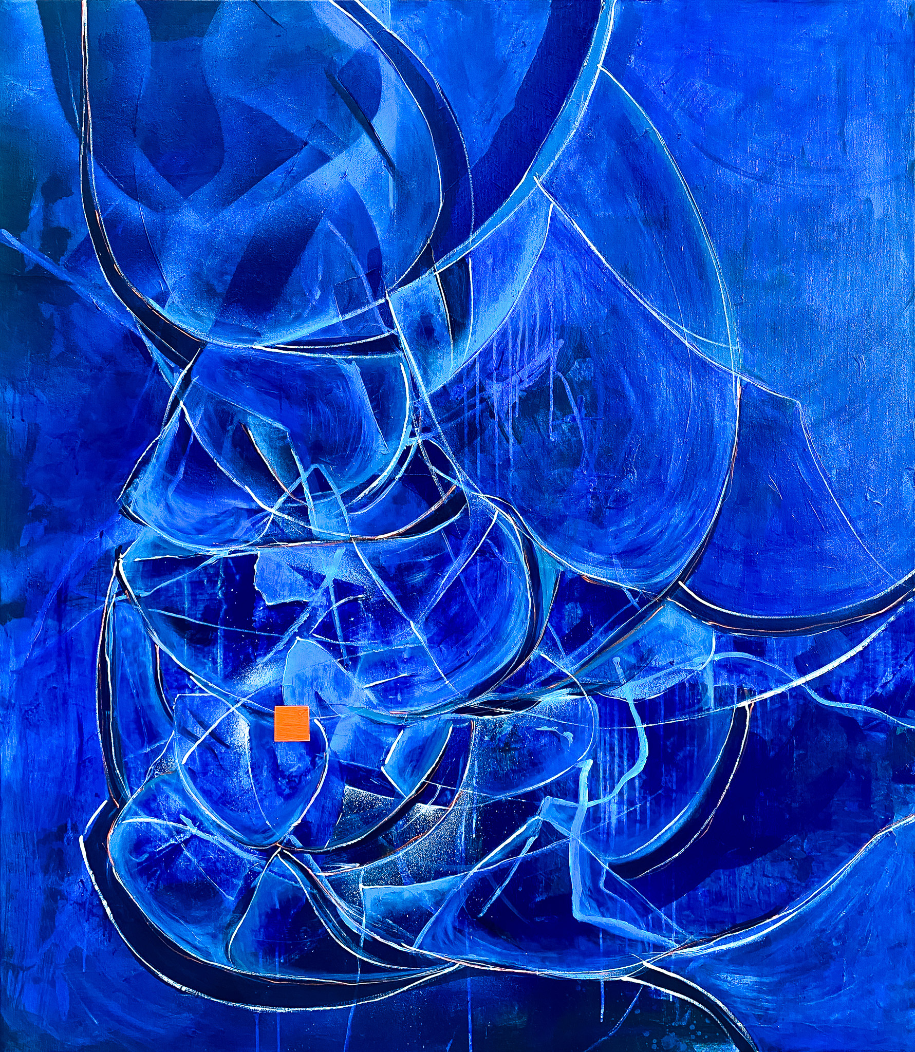 'For me you will always be flying with the birds' | acrylics & oil on canvas  | size 120x140 cm | year 2023 