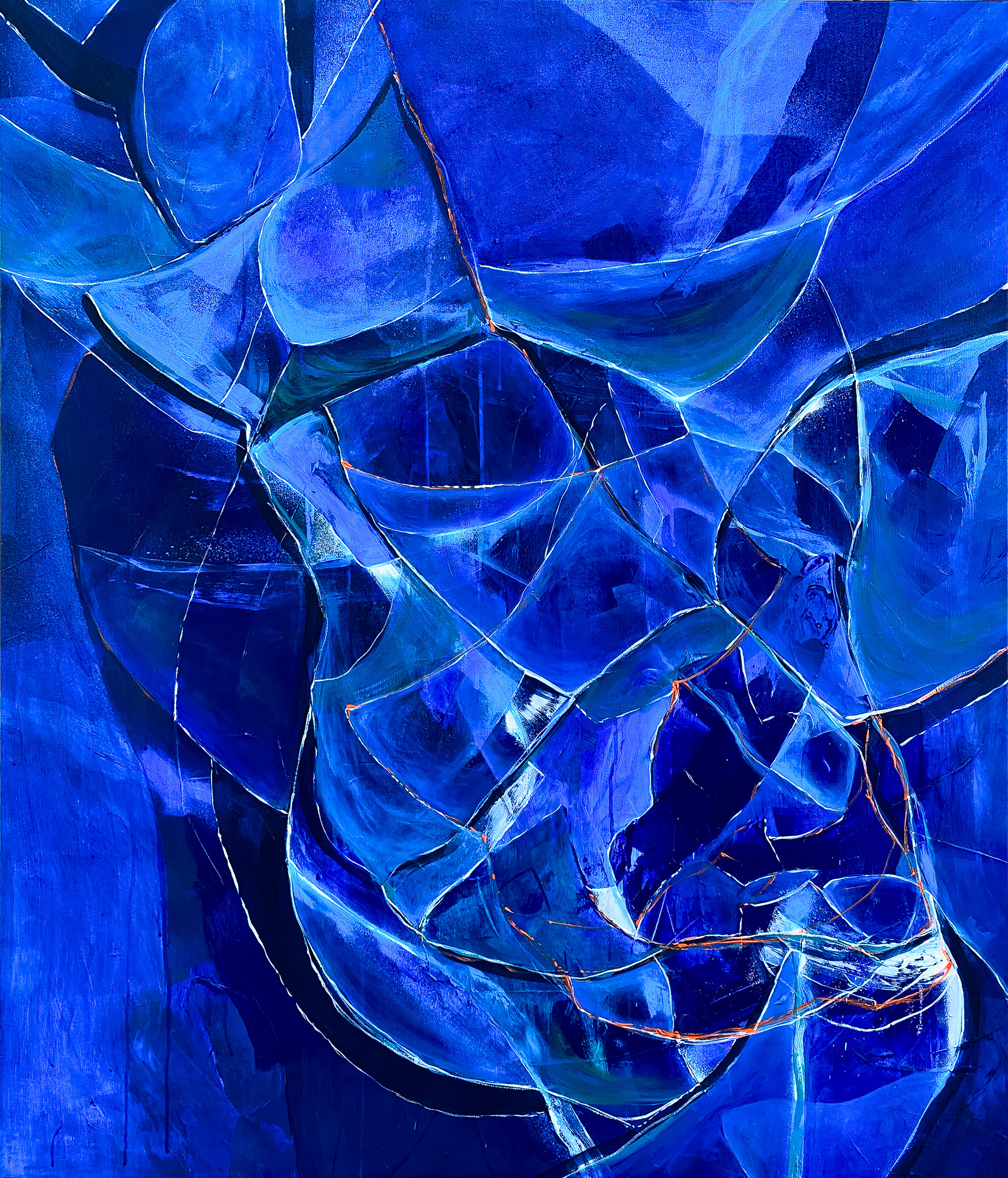 'Reflections' | acrylics & oil on canvas  | size 100x120 cm | year 2023 