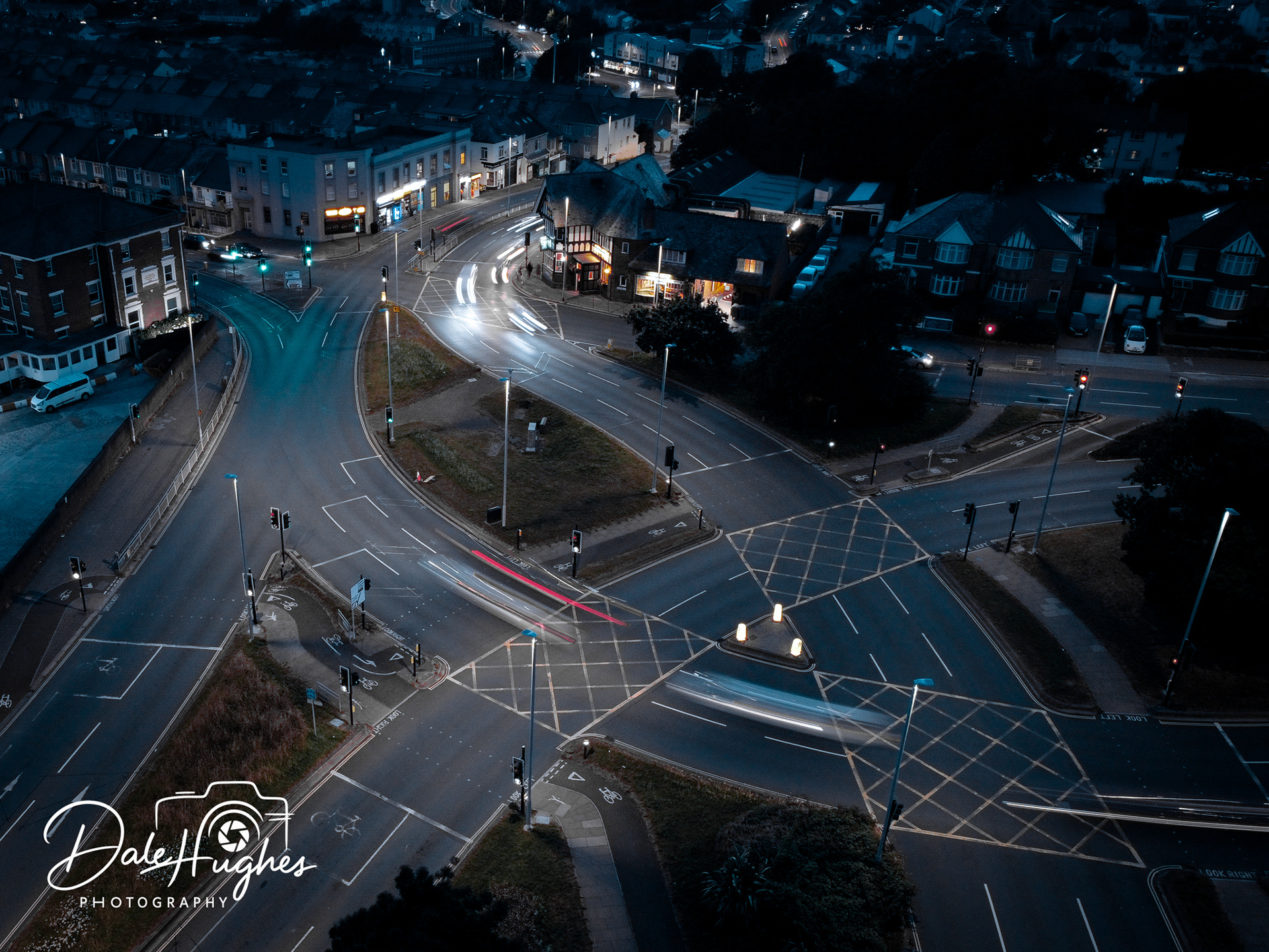 A drone shot over the Britannia Inn