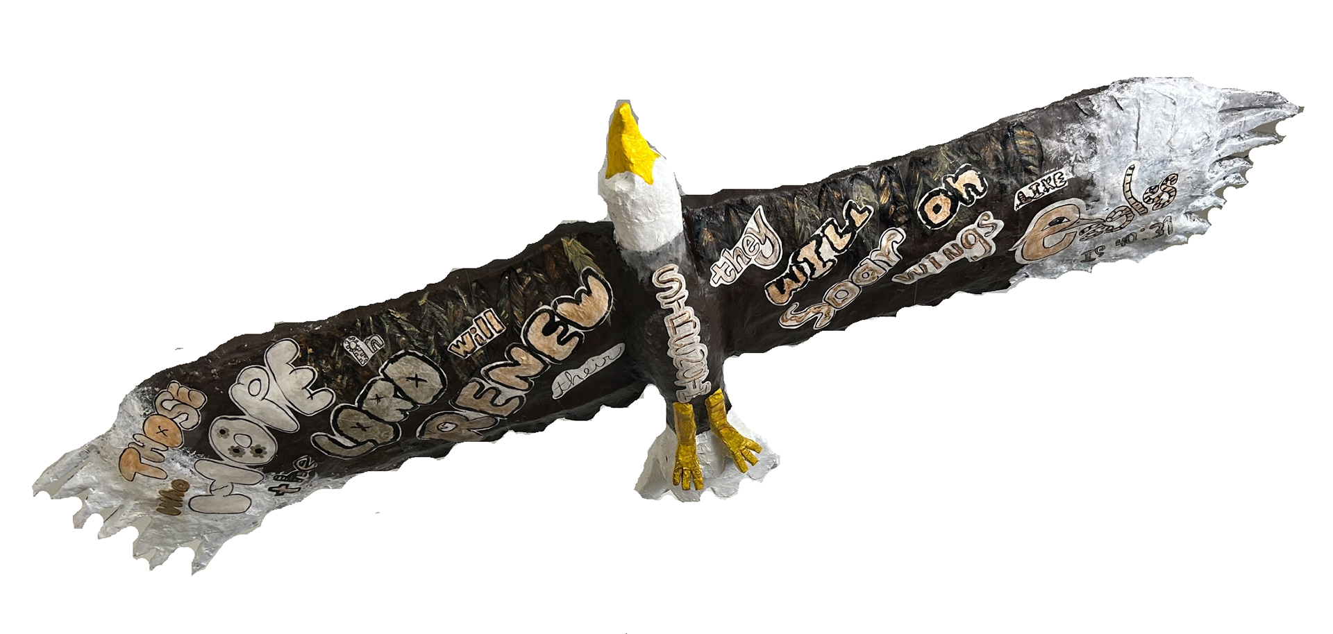 paper mache eagle with 6.5" wingspan