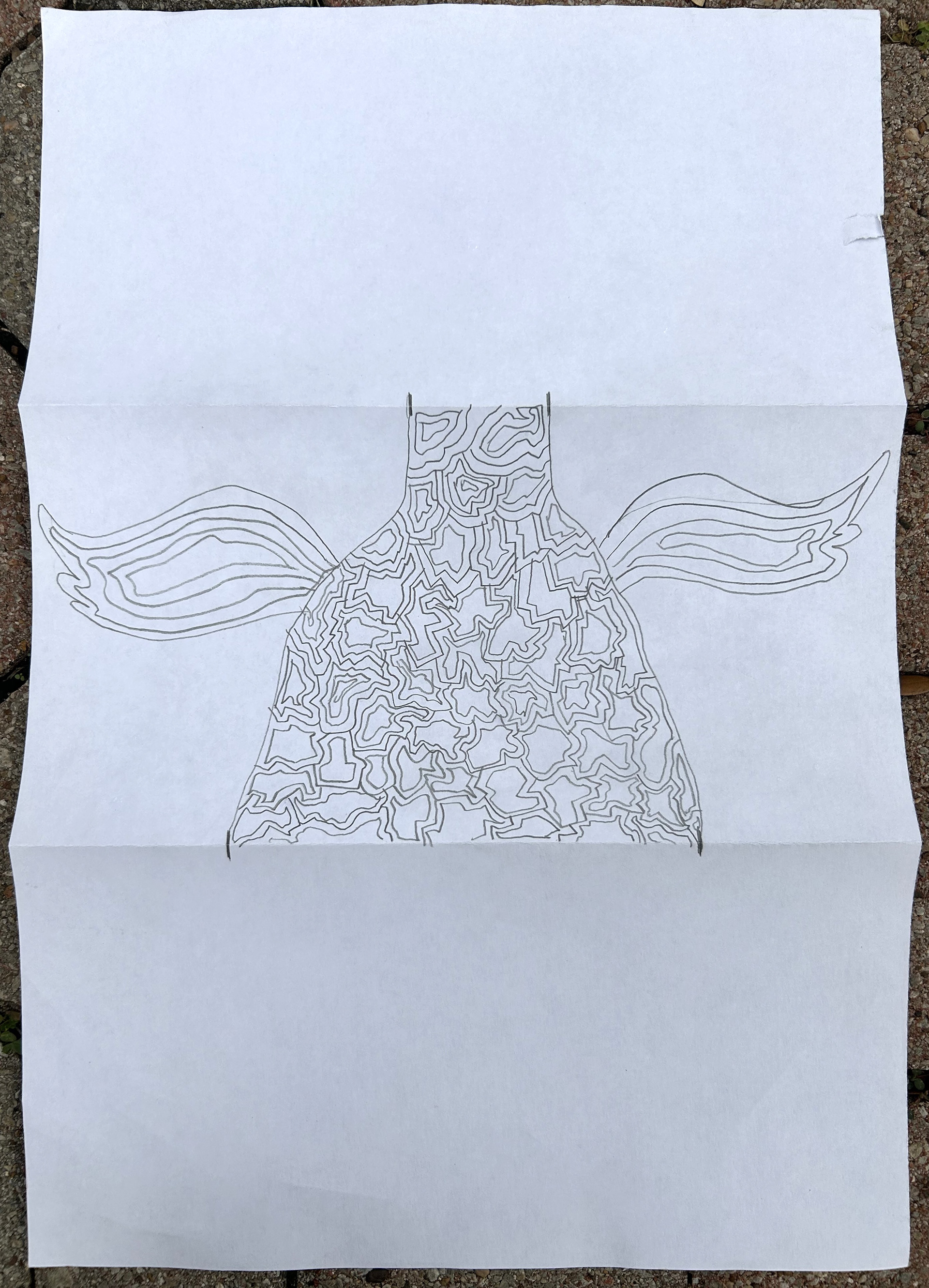 Step 1: Child 1 draws the core of an animal, person, etc.
