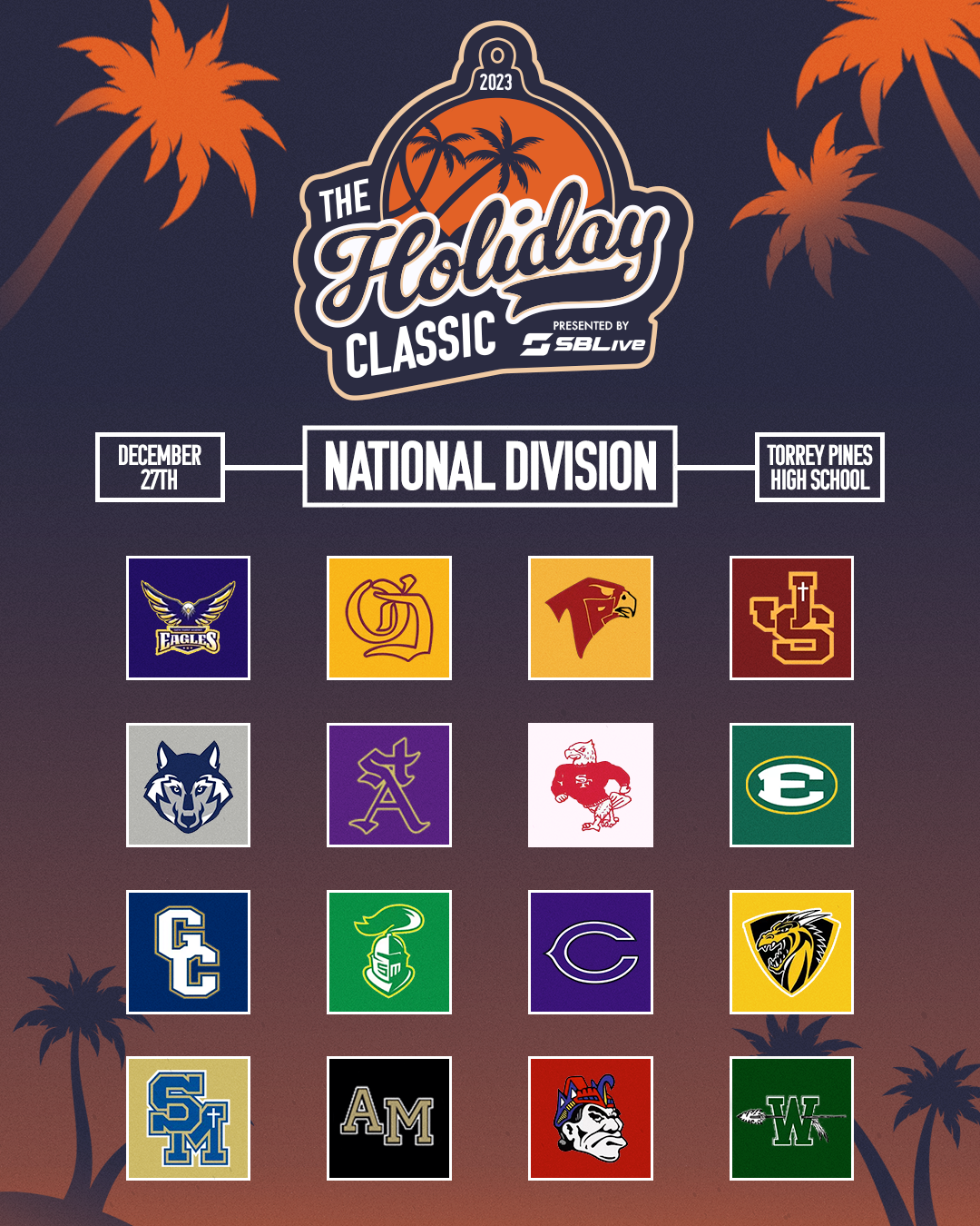 Tournament field announcement graphic.