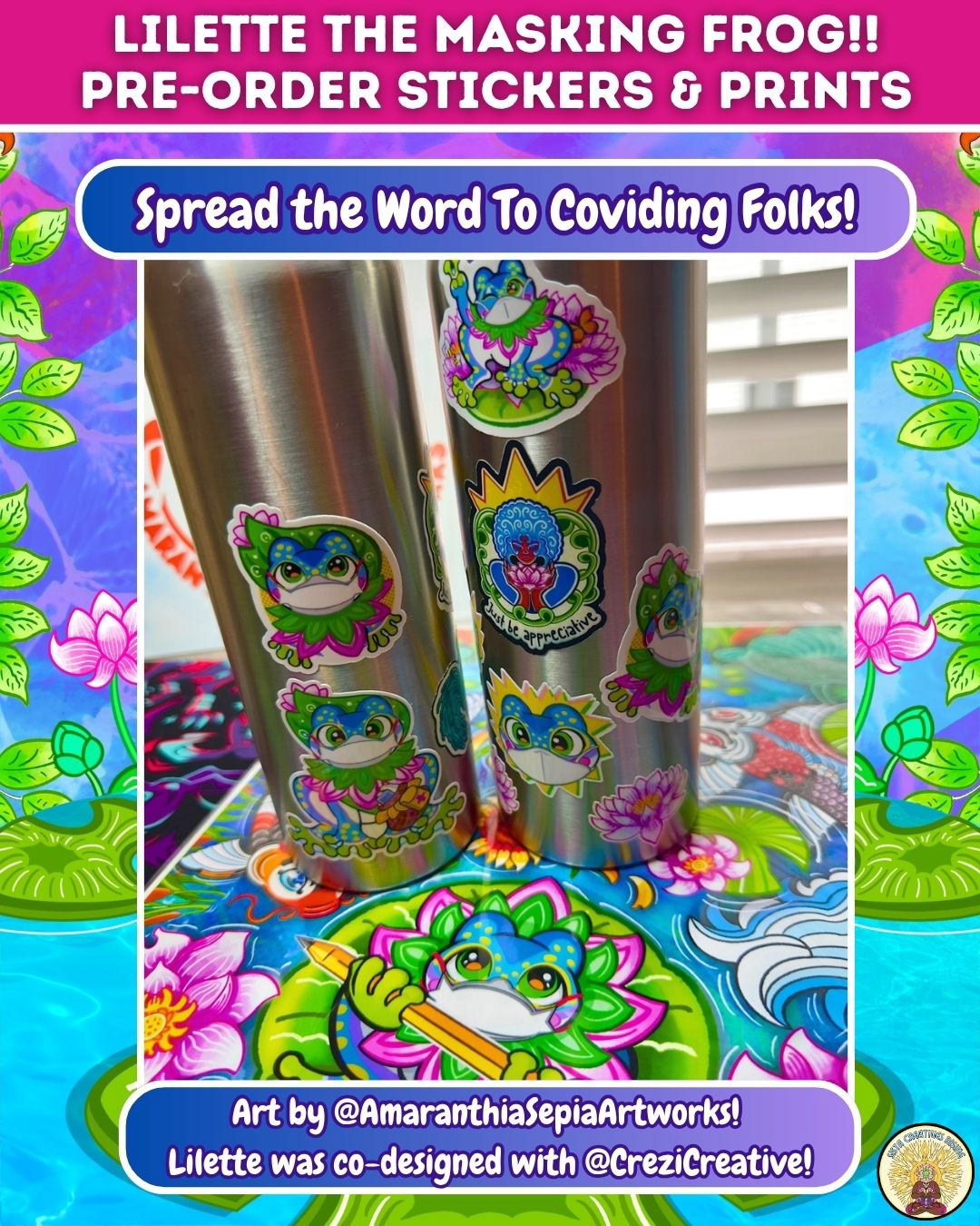 Stickers on our water bottles!