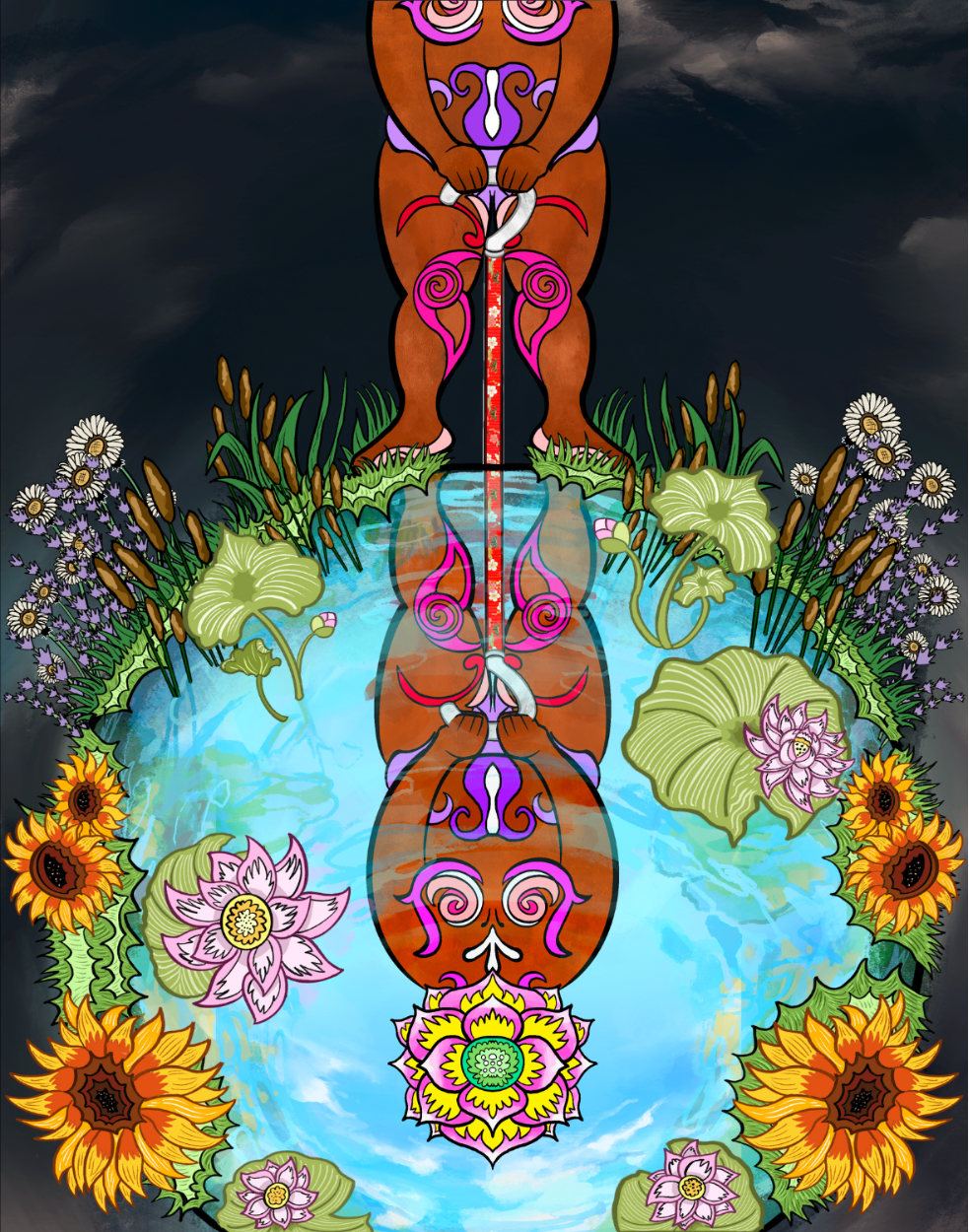 “A 50 % Chance of Paralysis: Get Ahead of Life Before Life Gets Ahead of You!” Poster. Water & Background by Linlin Yu